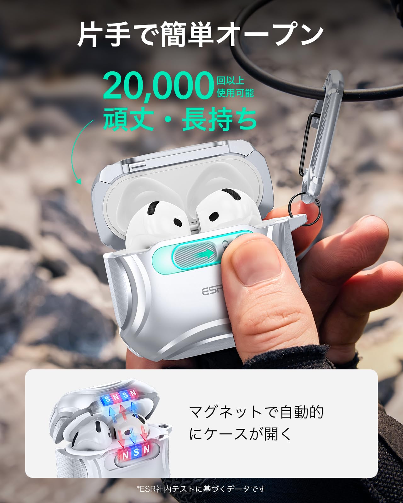 Amazon | ESR AirPods 4 ケース AirPods 第4世代 ケース(2024) (USB-C