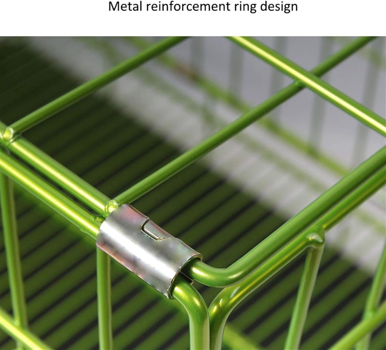 Dog cage Green Dog Crate Dog Cage Dog Kennel Metal Wire Folding Pet Animal Pet Cage with Plastic Tray and Handle Dog House (X)