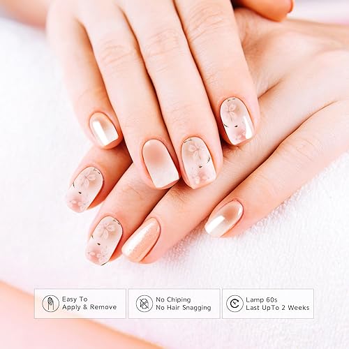 Miniatura 2 de Tiras de uñas de gel semicuradas, envolturas de uñas de gel fáciles de usar, 20 tiras de uñas de gel semicuradas de larga duración, obtén arte de