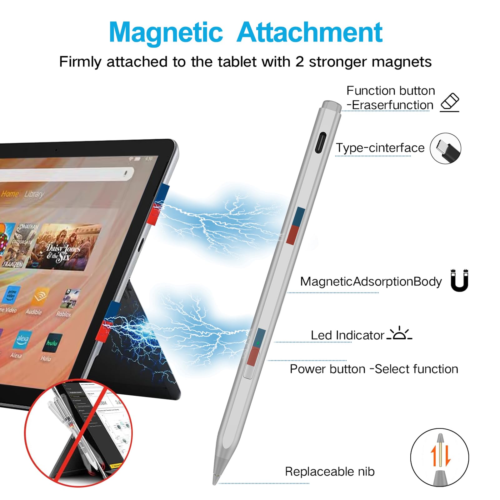 Fire Tablet BoxWave Stylus Pen Compatible With Fire Max 11 (2023