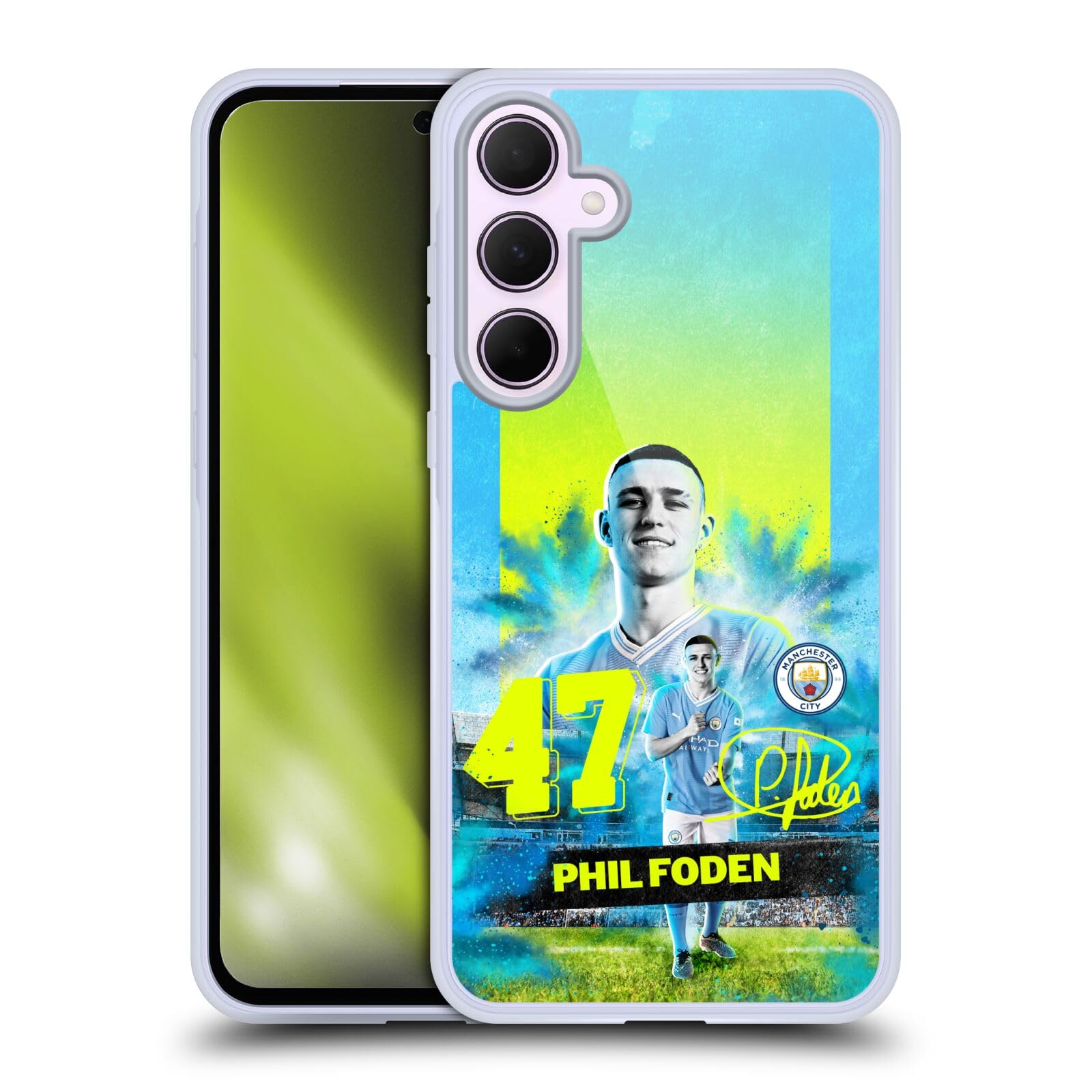 Head Case Designs Officially Licensed Manchester City Man City FC Phil Foden 2023/24 First Team Gel Case [Military Grade Protection] Compatible With Samsung Galaxy A35 5G