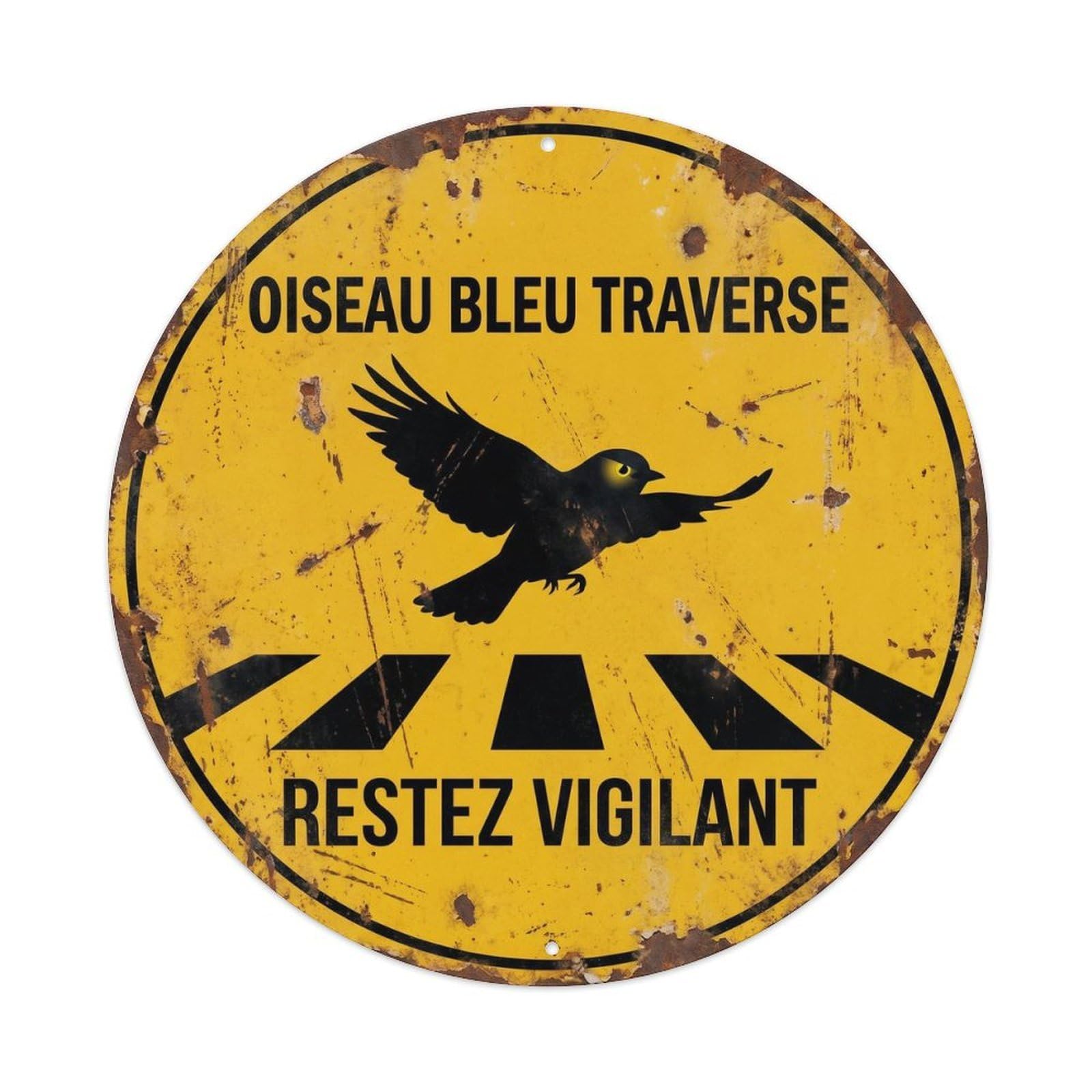Bluebird Crossing Restez Vigilant Retro Metal Tin Sign