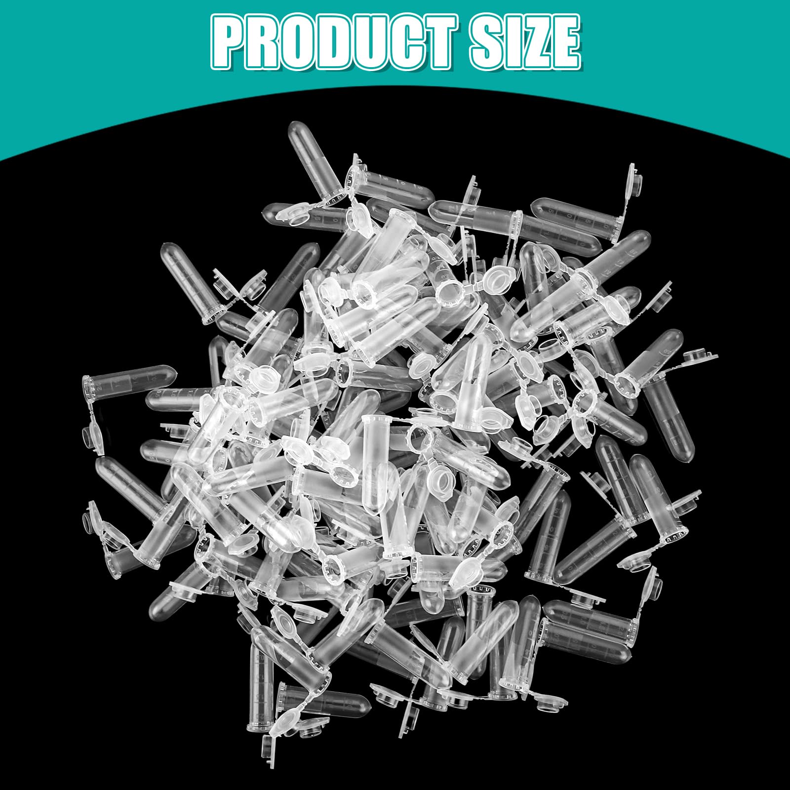 DAJAVE Lot de 1000 tubes de centrifugeuse 1,5/2 ml - Récipients de réaction - Tubes à microcentrifuger transparents en plastique - Tubes à échantillons - Tubes à essai de centrifugeuse - Vial de