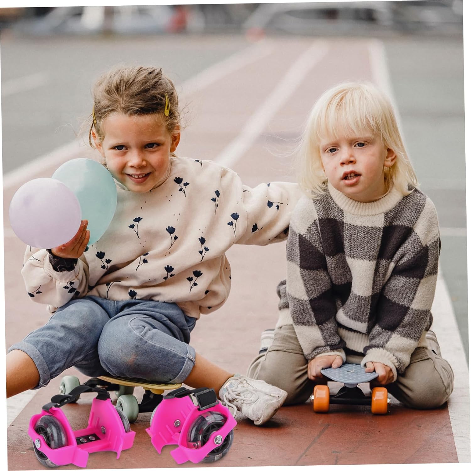 2pairs Beginner Roller Skates Boys and Girls Adjustable Roller Skates Training Shoes for Boys Girls