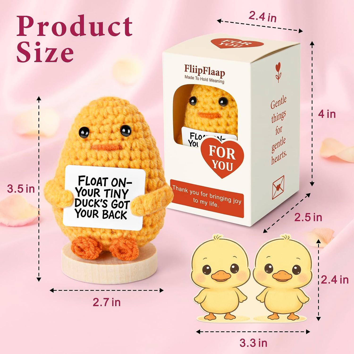 Funny Gifts for Women – Duck Crochet Plush with 30 Bold Affirmation Cards – Self Care Desk Decor, Stress Relief or Encouragement Gift for Man, Friends, Coworkers, Adults image 5