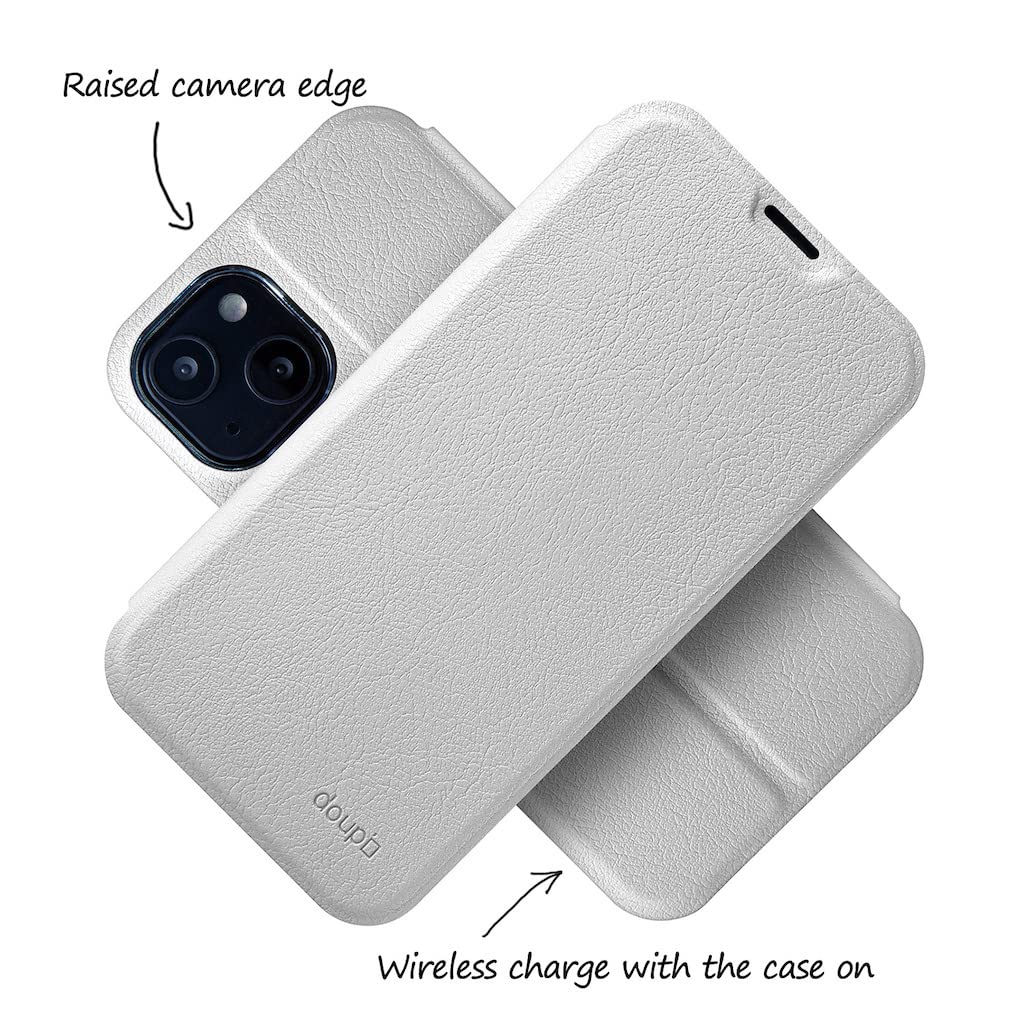 Doupi Flip Case Für IPhone 13 (6,1 Zoll) – Klapphülle Mit Magnetischem Verschluss & Ständer | Rot-Pink