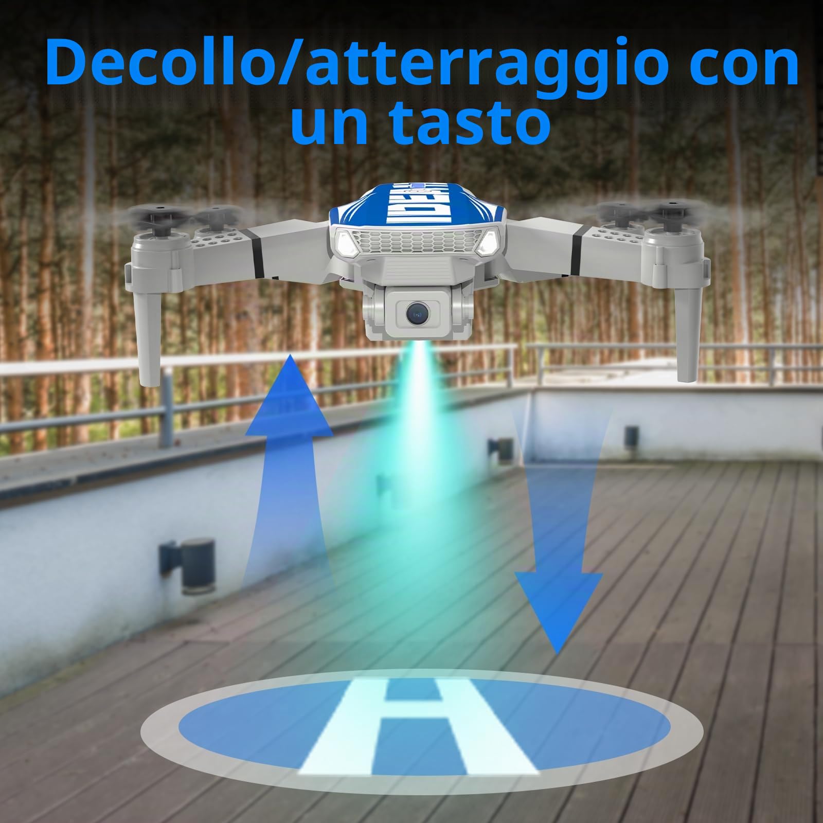 Mini Drone con Telecamera 1080P, IDEA12 Drone con Posizionamento Flusso Ottico, Evitamento Ostacoli 270°, Modalità Senza Testa, Quadcopter Droni con Trasmissione WiFi per Adulti