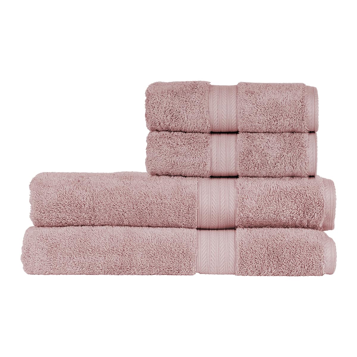 Christy Renaissance 4 Piece Bath Sheet Set | Petal Pink | 100% Egyptian Cotton Pile | Luxuriously Soft and Super Absorbent | 675 GSM | 2 Bath Sheets 2 Hand Towels — image 1