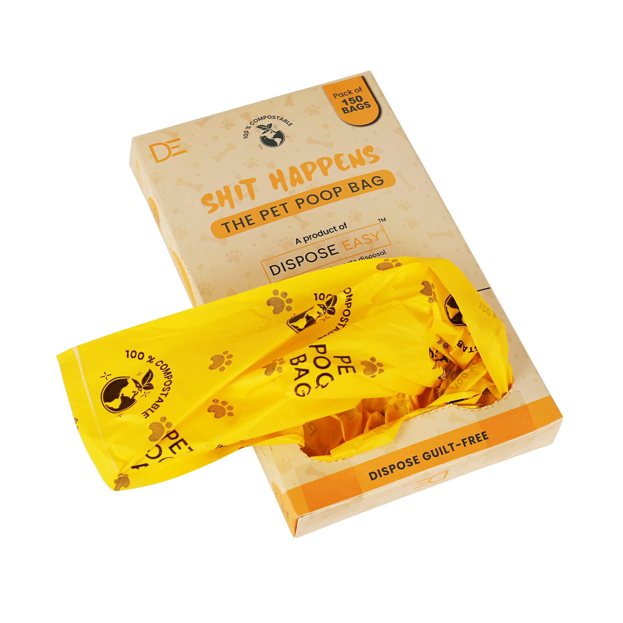 Pet Poop Bag | 100% Compostable Dog Poop Bag | Pack of 50 | Pet Waste Disposal | Dispose Guilt Free