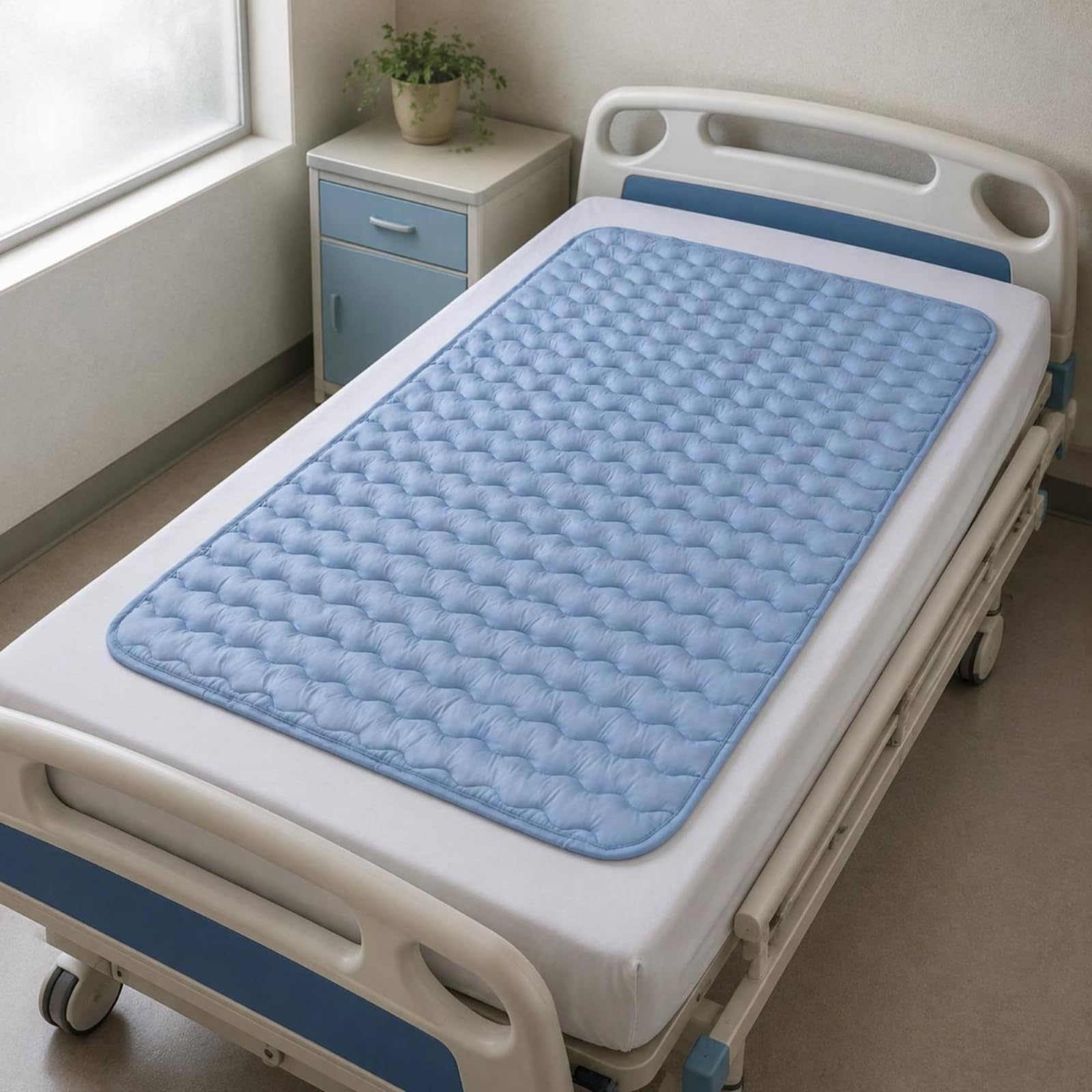 Sobrecolchón Alivio Presión Resistente Al Hundimiento Sobrecolchón Transpirable sin Inflado Cama, 90 150cm, Gris Claro con Patrón De Ondas