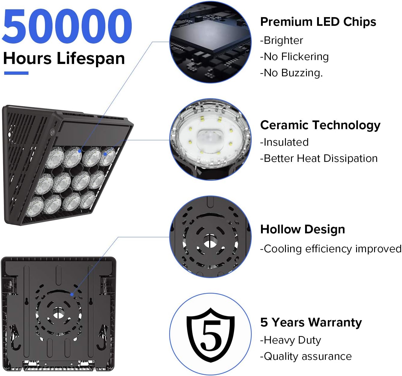 Exсluѕіvе Dіѕсоunt 70% Prісе SANSI 70W LED Wall Pack Light with Dusk to Dawn Photocell, Daylight 5700K 7000lm (515W Incandescent Equivalent) IP66 Waterproof Super Bright Commercial Industrial Outdoor Security Lighting