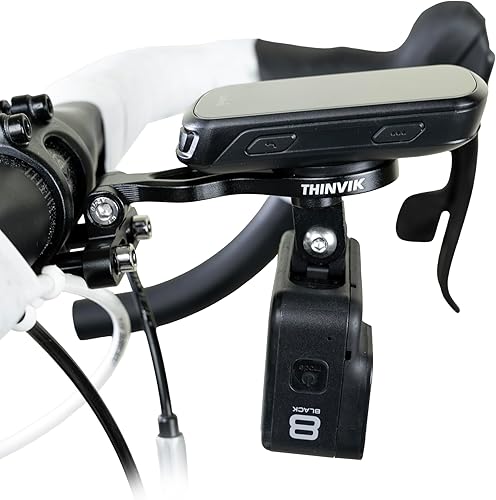Vista 15 de Thinvik Soporte de computadora de bicicleta extendido para Wahoo - Montaje combinado de ángulo ajustable para Elemnt Mini, Bolt, Roam GPS Bike