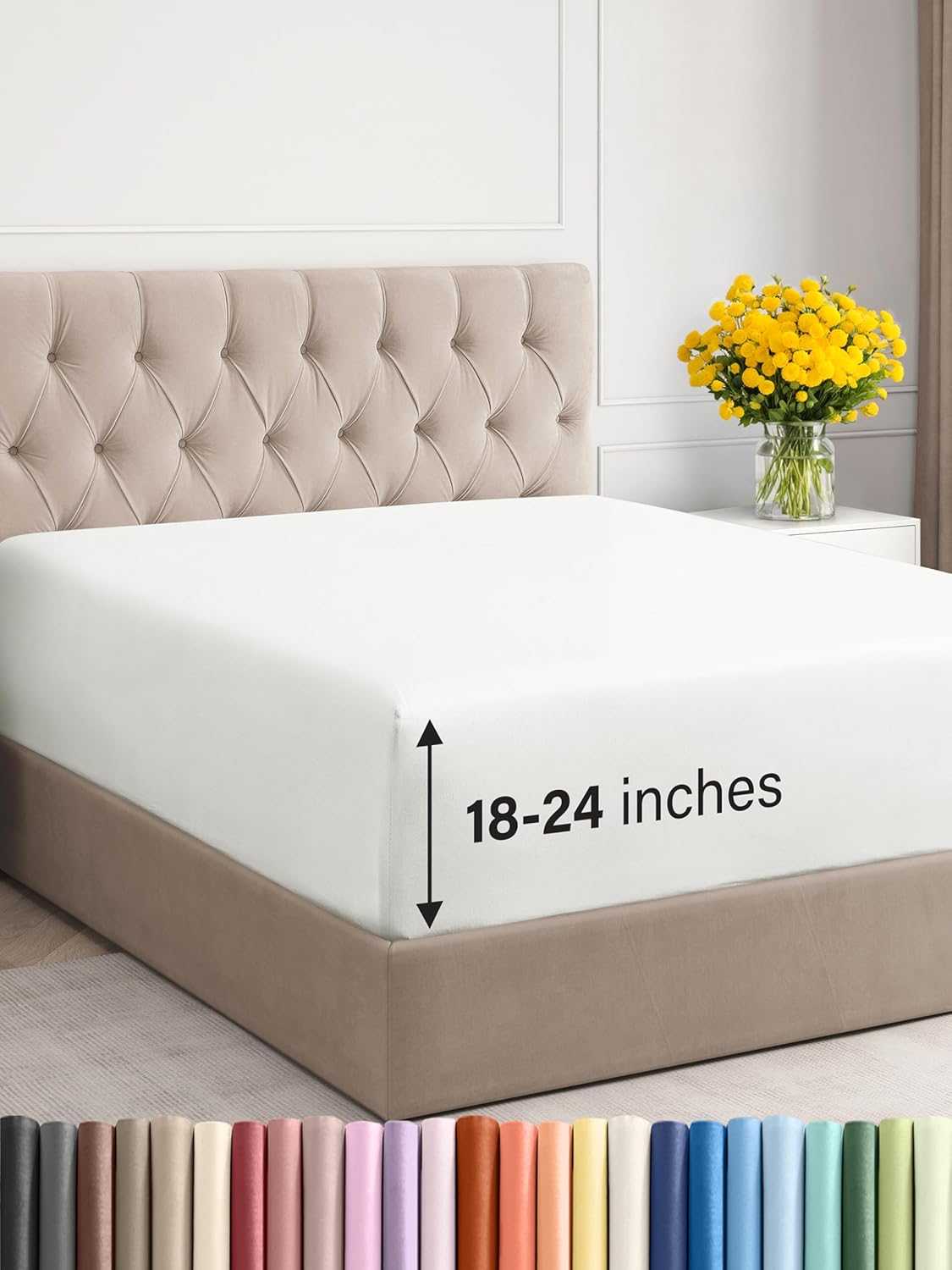 Extra Deep Cal King Fitted Sheet Hotel Luxury Single Fitted Sheet