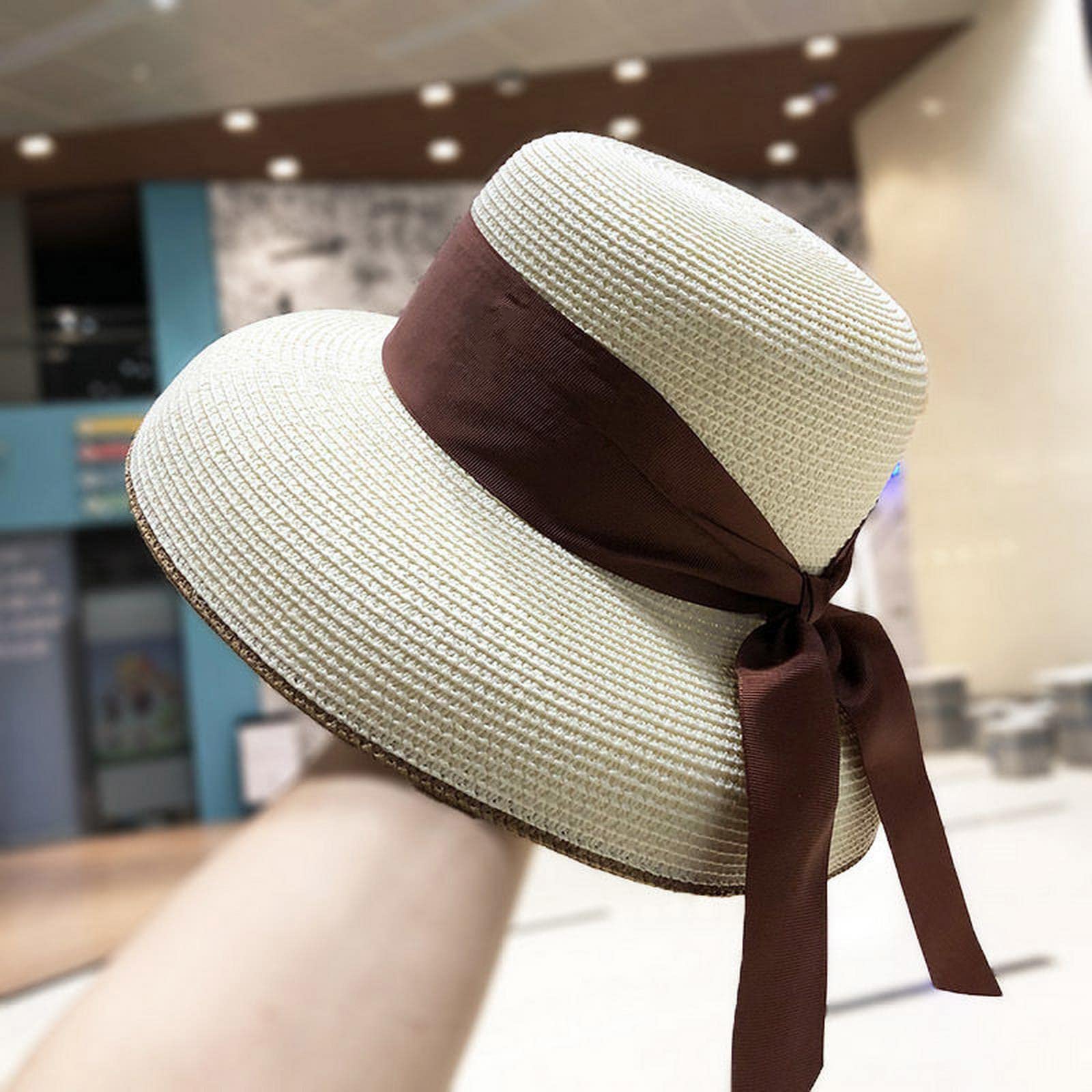 Chapeau bob pour femme - Chapeau bob d'été - Design rétro - Chapeau de paille - Chapeau de pêcheur