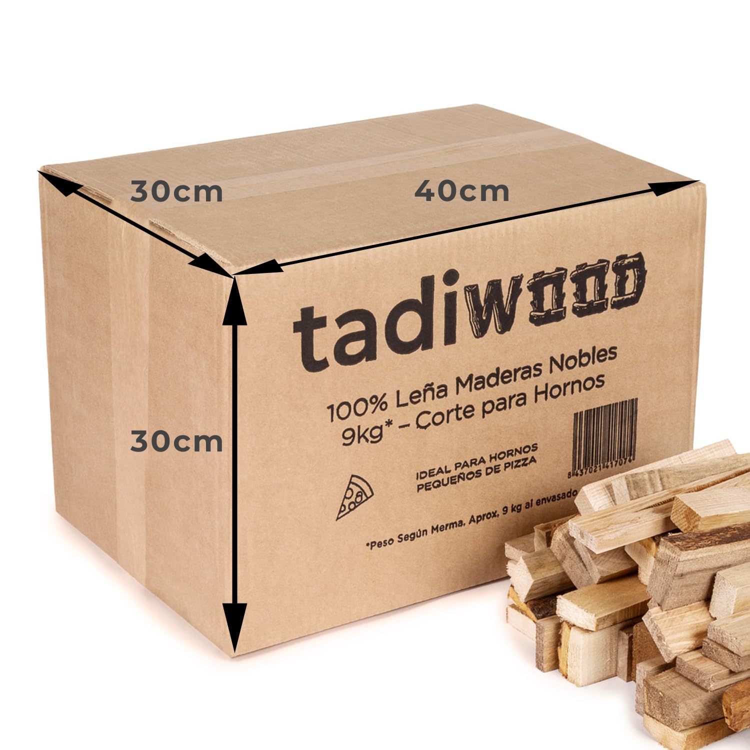 9kg Leña de Haya para hornos pequeños de Pizza de Exterior. Hecho en España. Madera de Haya. 100% Natural sin aditivos.