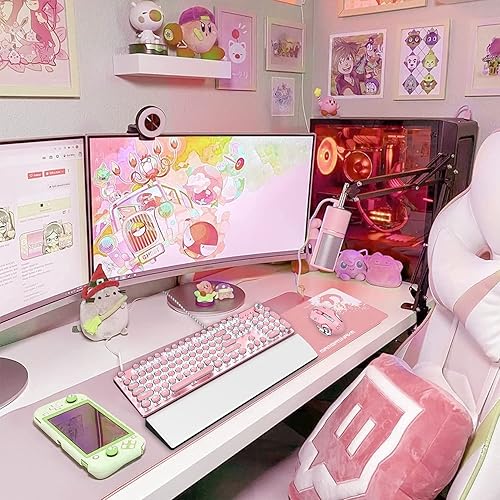 Miniatura 7 de Juego de reposamuñecas para teclado y mouse para juegos, teclado mecánico retro punk, reposamanos de espuma viscoelástica, mouse para juegos y