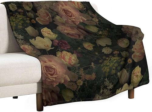 Miniatura 8 de Manta de tiro floral retro de los años 70, estilo bohemio, ondulado, geométrico, hippie, lindas flores, amarillo y naranja, manta con estampado