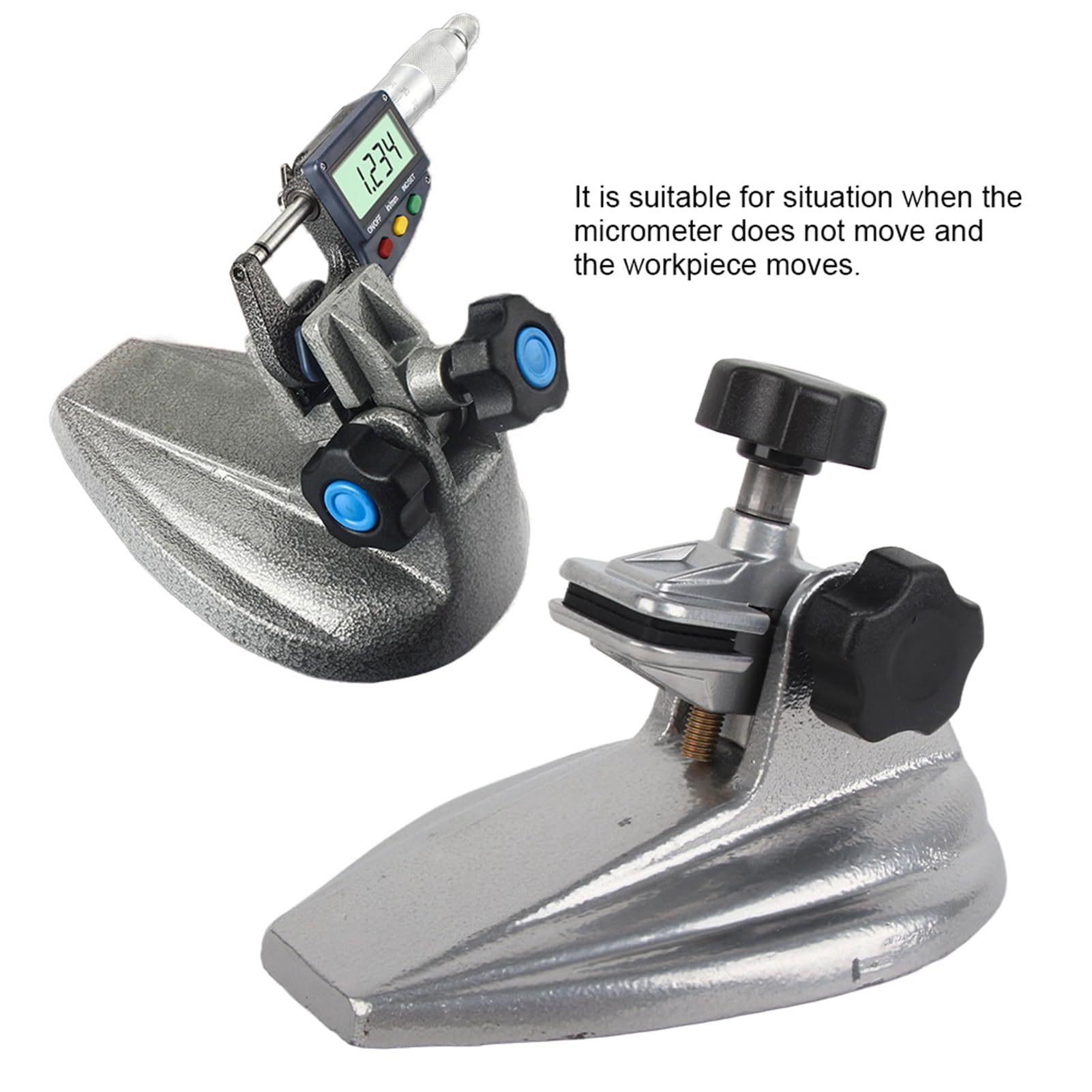 Support de support de micromètre de précision, support de support de micromètre de 0-100mm à l'extérieur du support de micromètre, outil de fixation, appareil de fixation de base réglable(0-100mm)