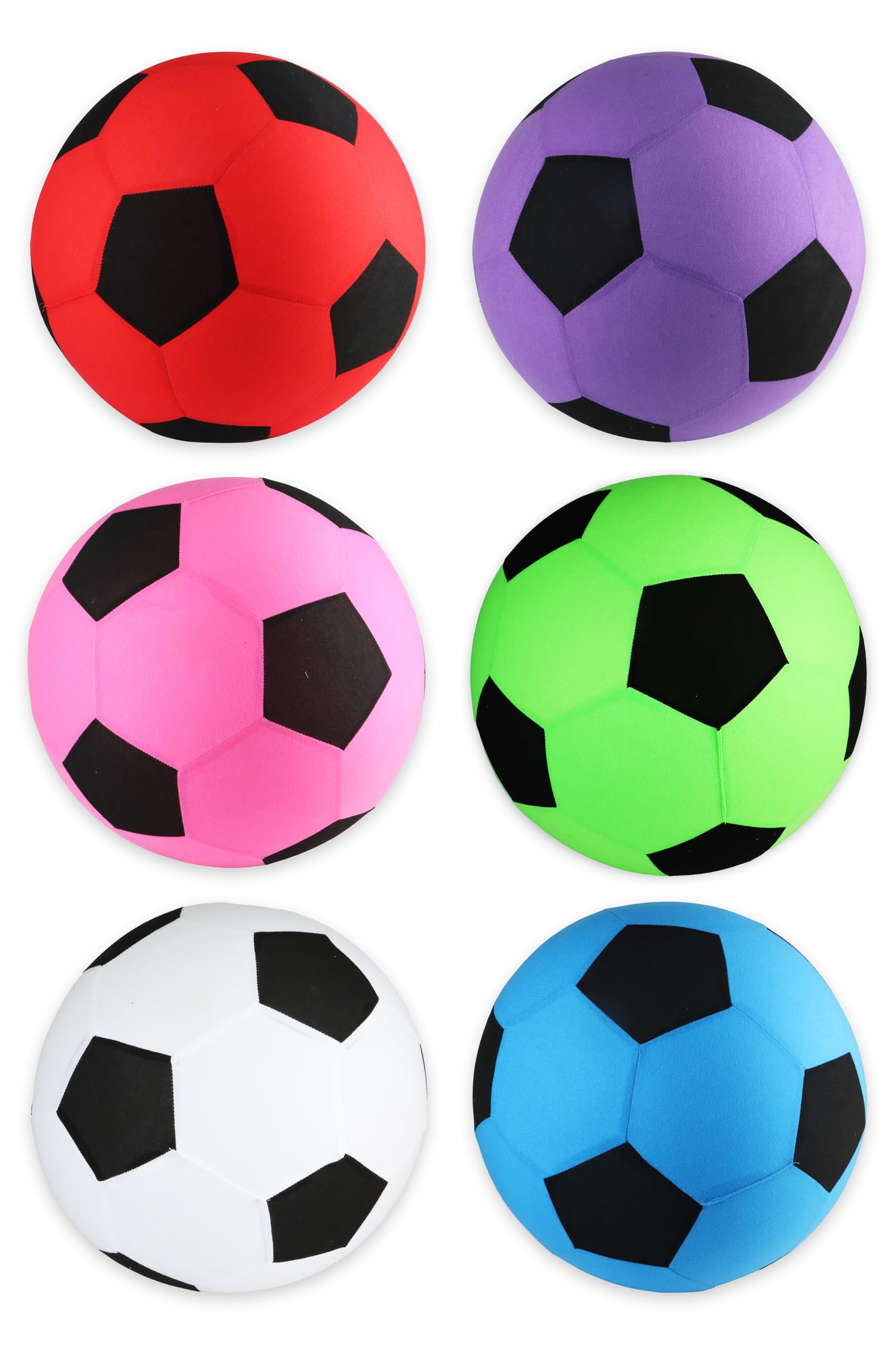 HENBRANDT 12 x Mega Football 45cm - 6 Assorted Colours - Large Outdoor Sports Toy, Inflatable Beach Ball, Kids Football, Garden Party Accessories