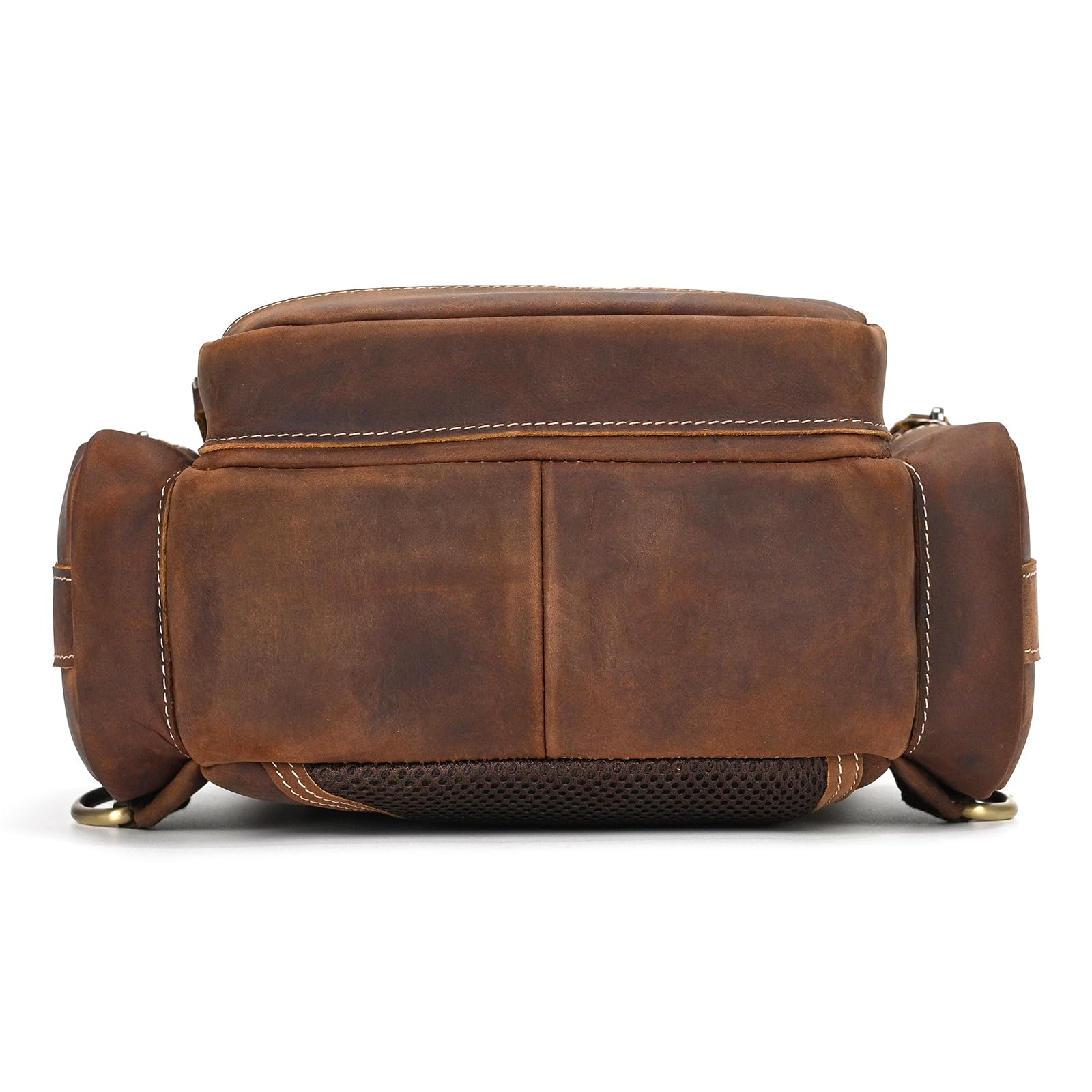 Zaino Monospalla Uomo Vera Pelle Borsello Uomo Pelle Tracolla Spalla Sling Bag Crossbody Bag Borse Petto per Trekking Viaggi Lavoro Scolastici