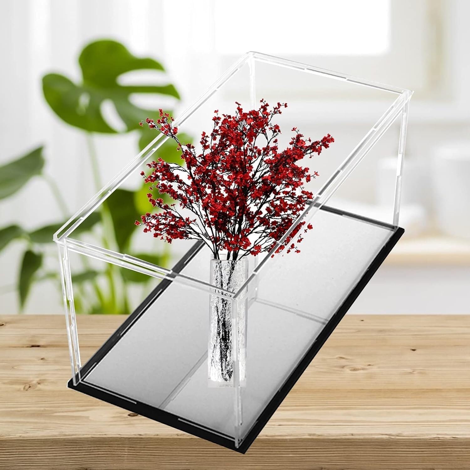 Vitrina de acrílico con organizador cubos extraíble
