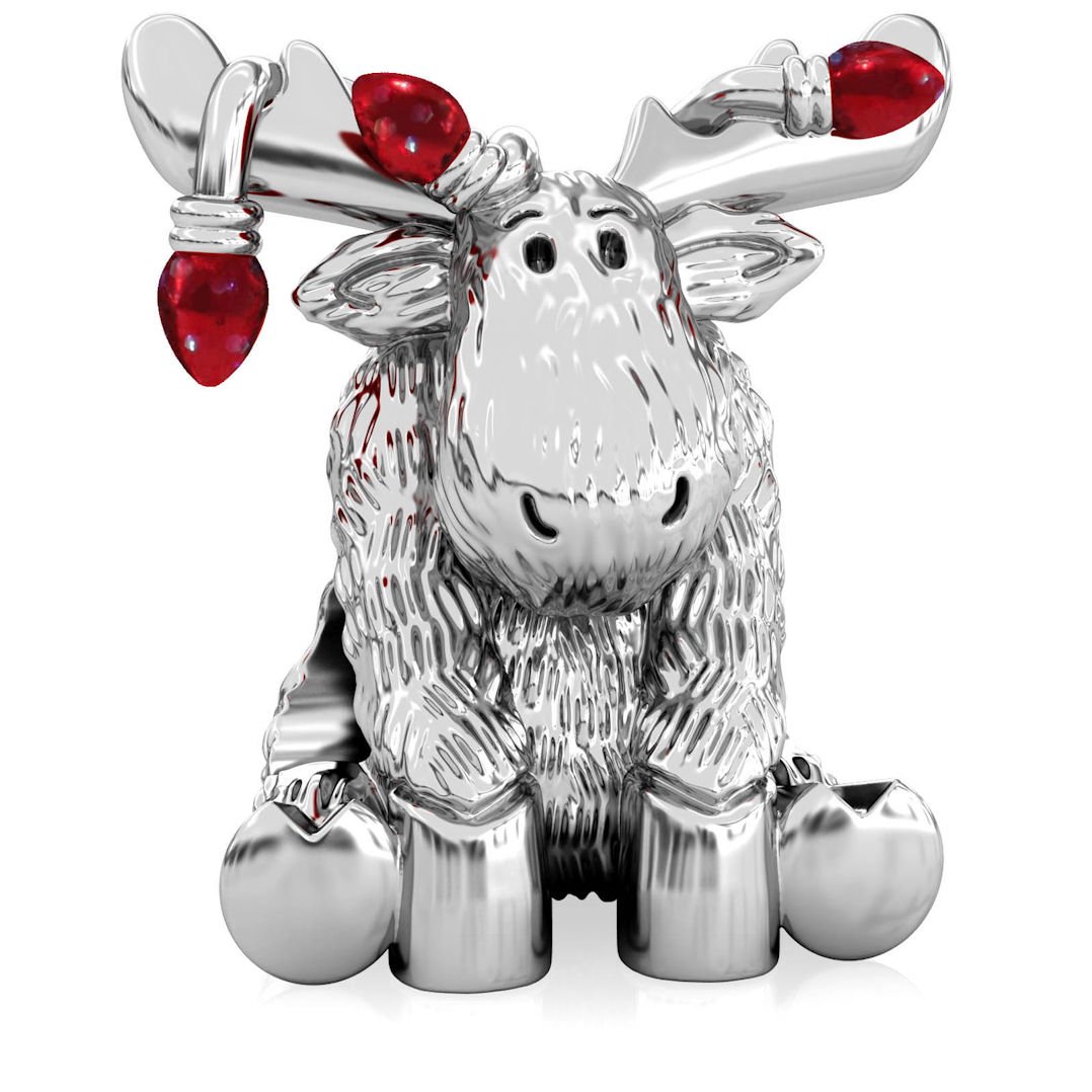 Authentic BELLA FASCINI Christmas Moose Tangled in Lights Charm Bead 925  Silver Fits Bracelets Red