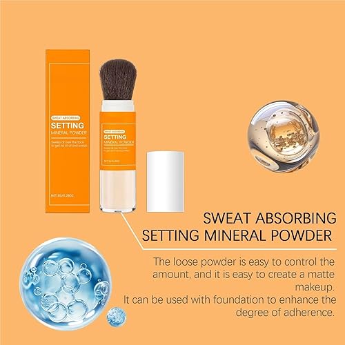Soft Mist Setting Loose Powder Lasting Makeup Without Removal 8g Portable Mineral Oil Formula Absorbs Excess Matte(2 boxes)