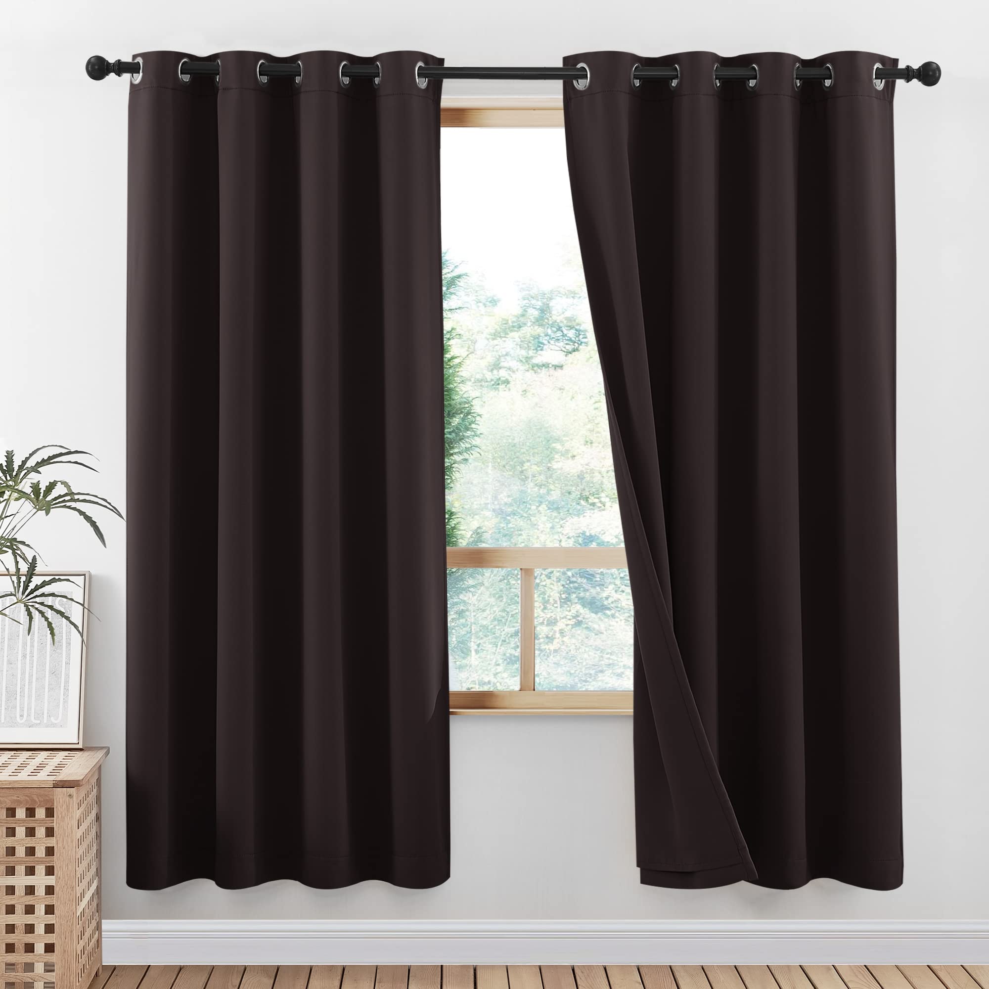 NICETOWN 100 Blackout Window Curtain Panels, Full Light Blocking
