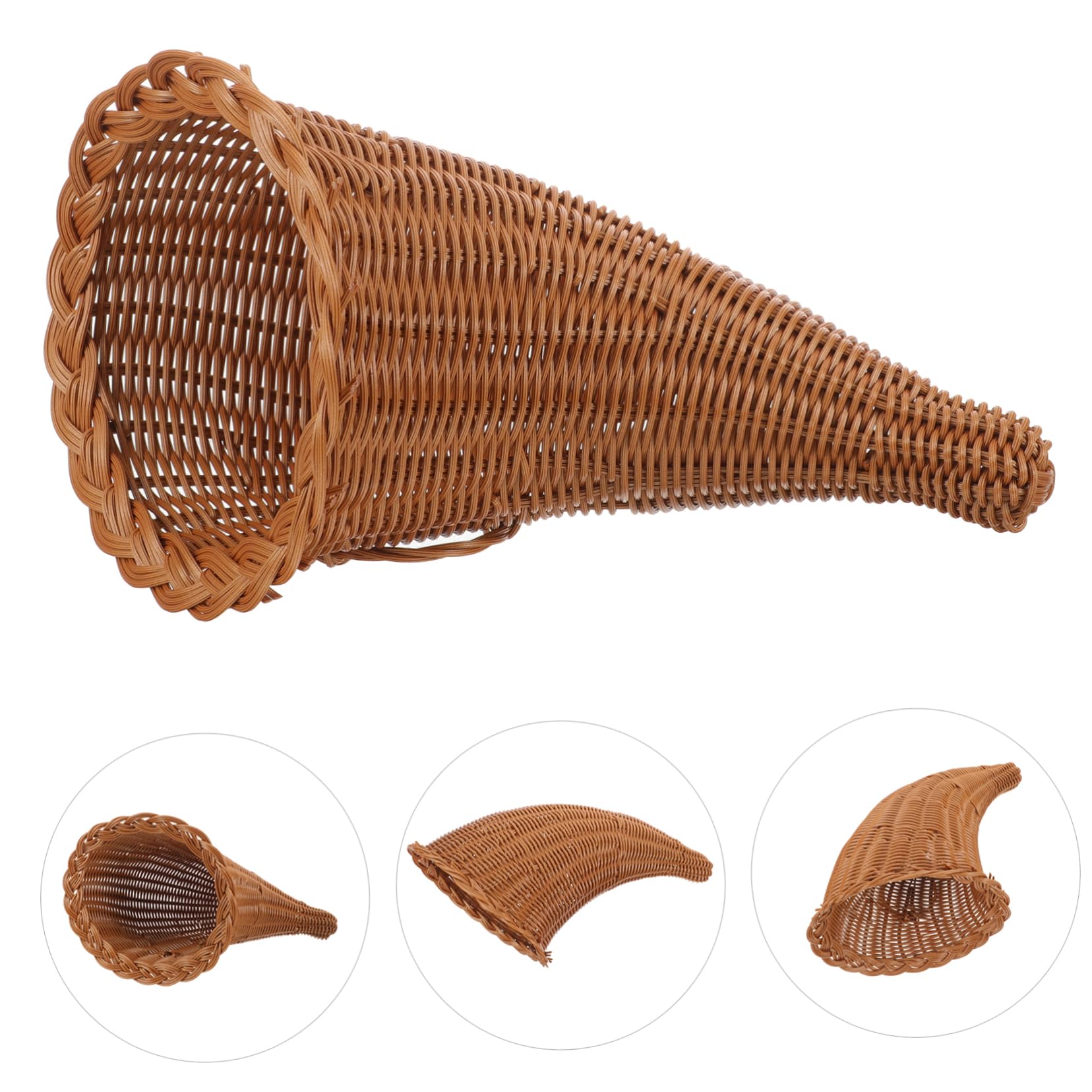 Cesta Tejida De Cuerno De Buey Decoración Creativa para Hogar Cesta De Almacenamiento De Frutas y Dulces