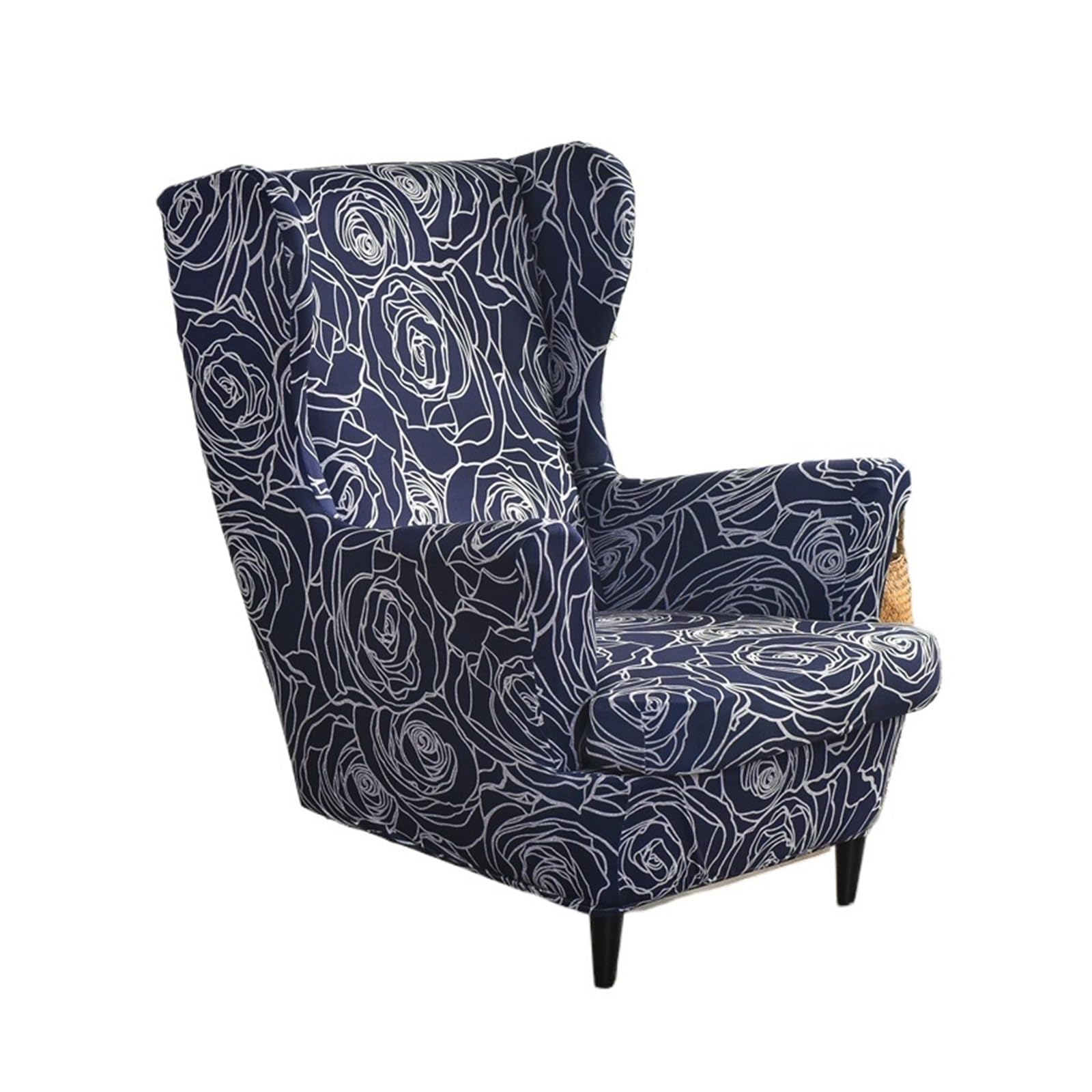 GCYEIDMA Wing Chair Slipcover Wing Chair Cover Stretch Armchair Relax Sofa Slipcovers with Seat Cushion Footstool Covers(A2 wing chair cover)