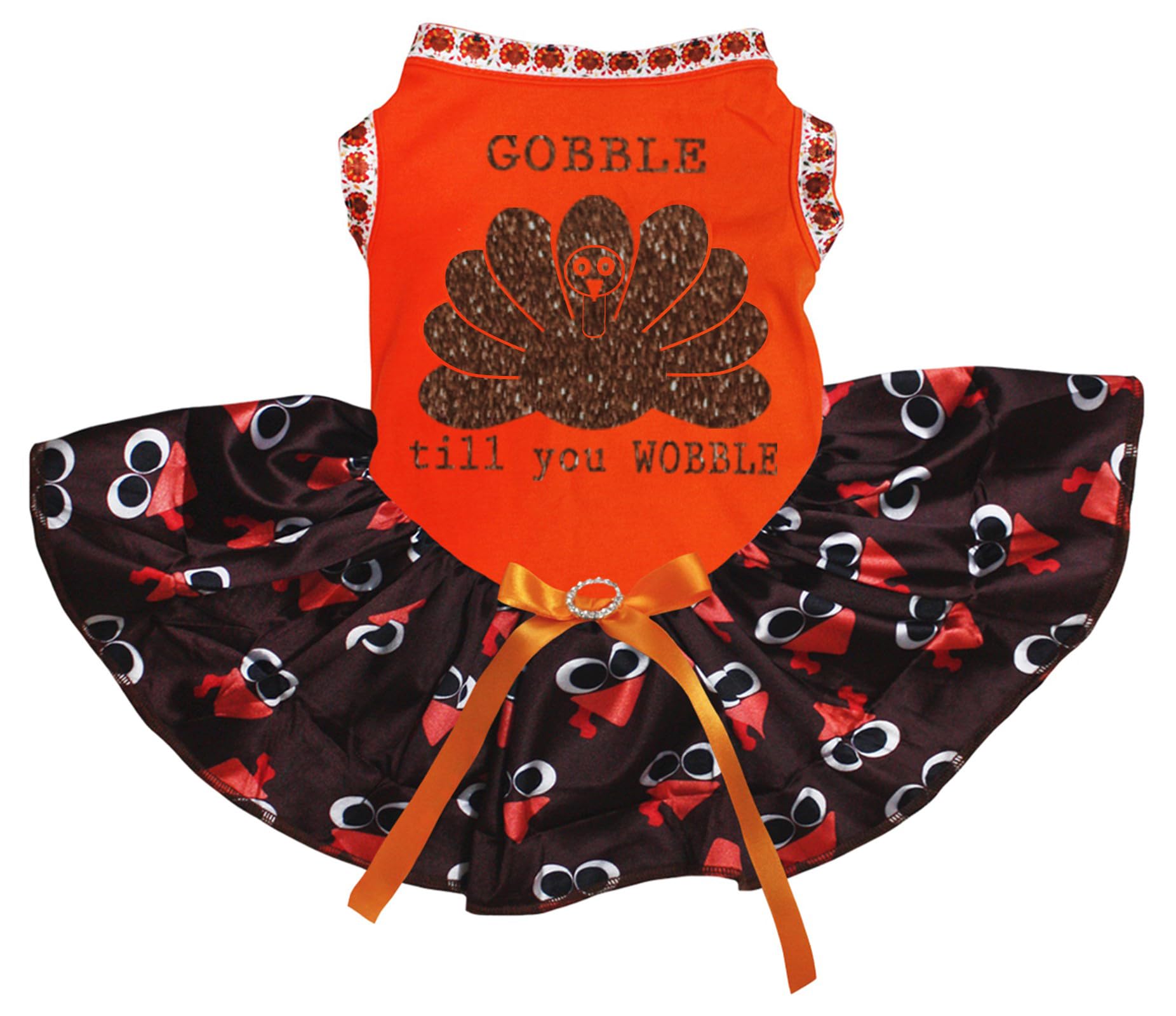 Robe pour chiot orange vêtement dinde Thanksgiving pour chien de taille moyenne M