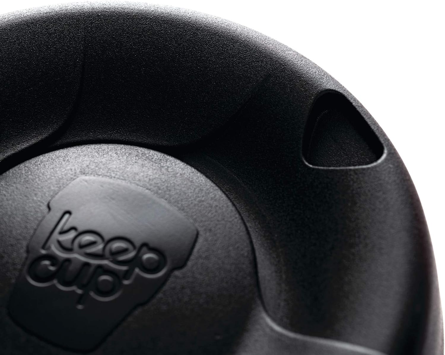 KeepCup 12oz Reusable Coffee Cup. Toughened Glass Cup & Non-Slip Silicone Band. 12-Ounce/Medium, Black