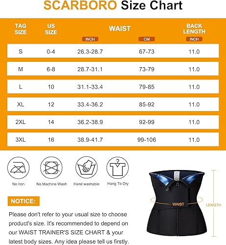 Miniatura 5 de SCARBORO Entrenador de cintura para mujer, para sauna, grasa del vientre, corsé reductor de cintura para el estómago, cinturón de entrenamiento,