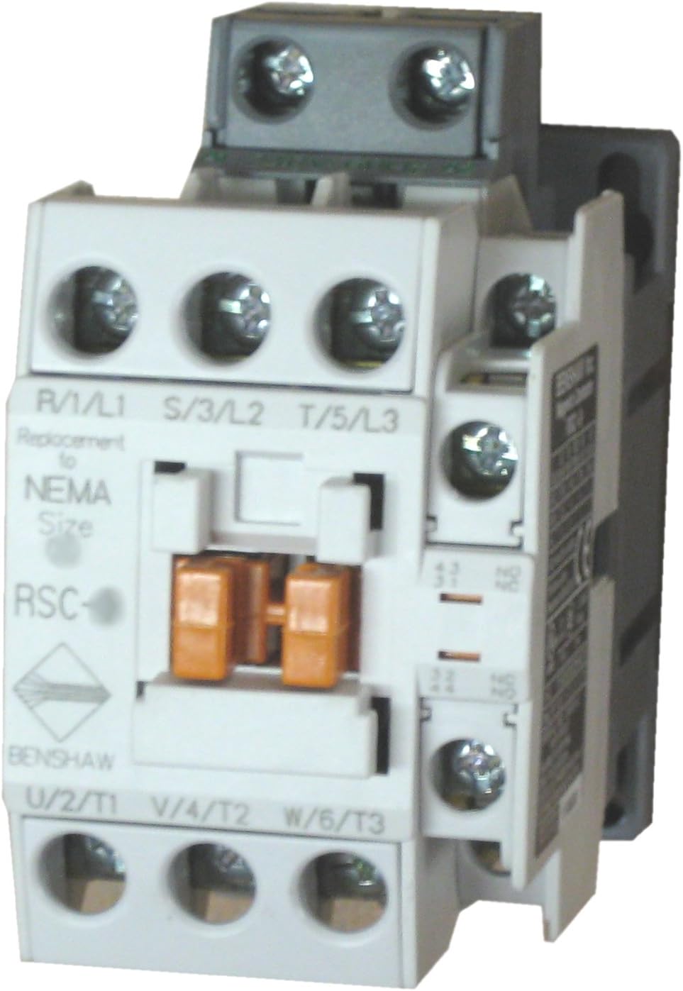 RSC-9-6AC24 3 Pole, 9 AMP contactor with a 24 Volt AC Coil and 1 N.O. and 1 N.C. Side Mounted Auxiliary