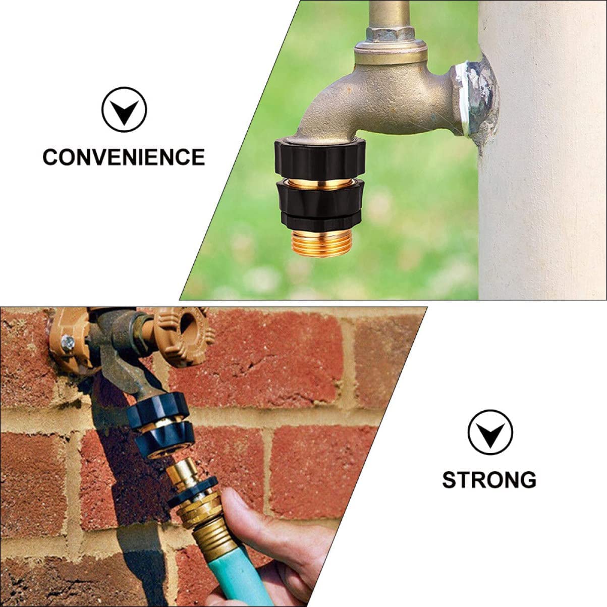 Adaptador 4 Set Adattatore per Tubo da Giardino, Connettore per Tubo dell'Acqua in Ottone da 3/4 Pollici Adattatori per Raccordi per Tubo da Giardino a Connessione Rapida