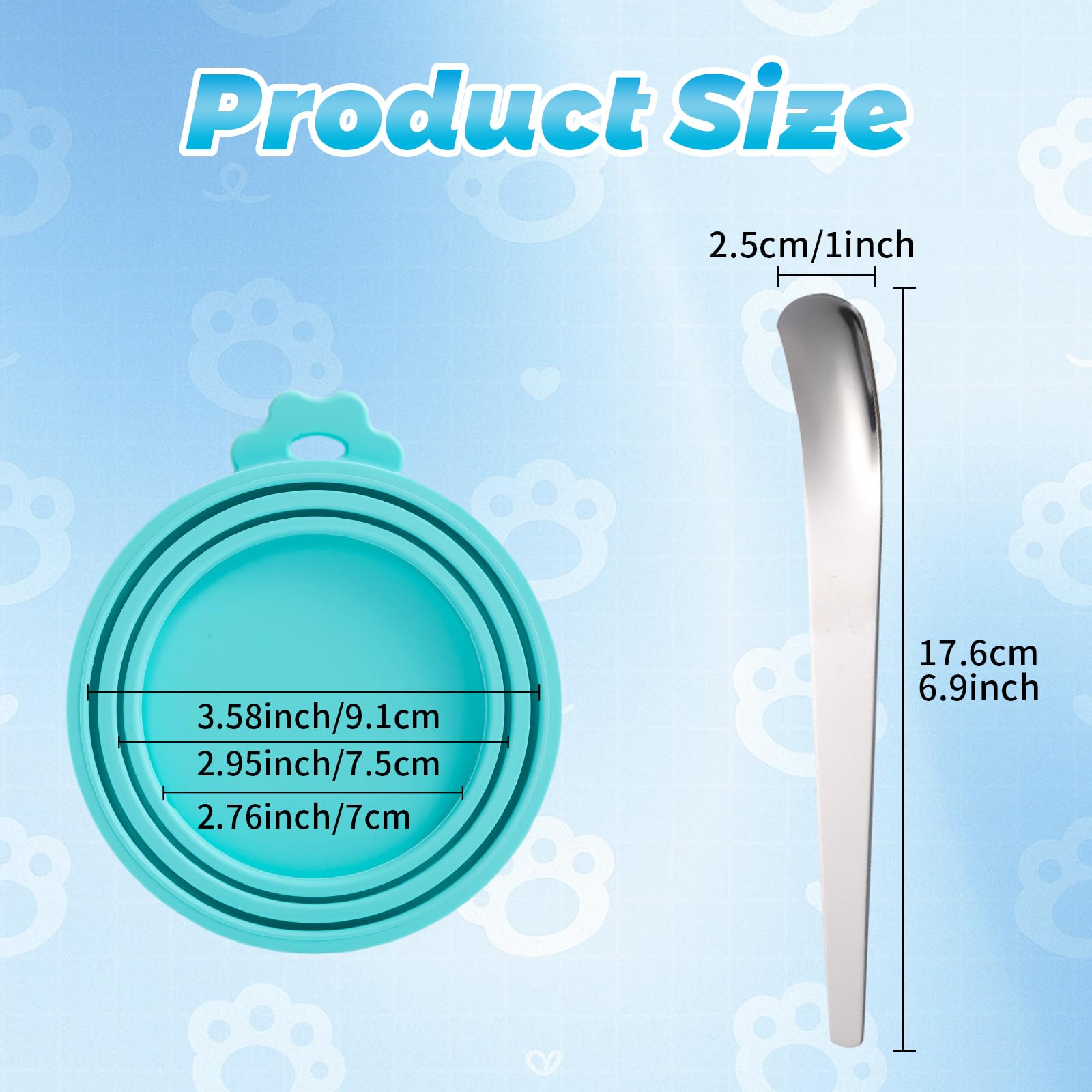 Couvercle Silicone Alimentaire pour chats Couvercle alimentaire humide pour animaux, Couvercles pour aliments en conserve pour chats et chien avec cuillère accessoires pour animaux, Lot de 4
