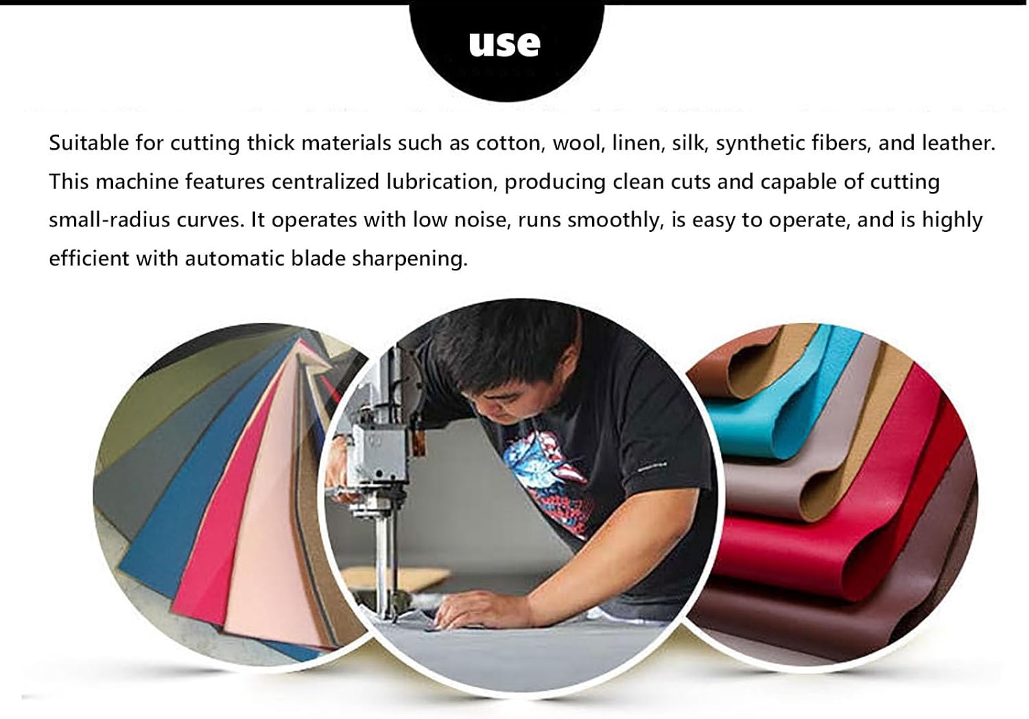 Industrial Vertical Straight Knife Electric Cloth Cutter, Fabric Cutting Tool for Garment, Curtain, Leather Paper, Heavy Duty Stable Base, Professional Sewing Workshop Equipment(6in)