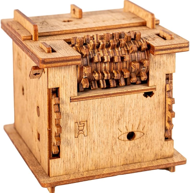 iDventure Cluebox El gato de Schroedinger, caja de rompecabezas para adultos | Rompecabezas de sala de escape de madera inspirado desde entonces, mecanismos inteligentes, cerraduras secretas, regalo inteligente para hombres y amantes de los rompecabezas, rompecabezas 3D