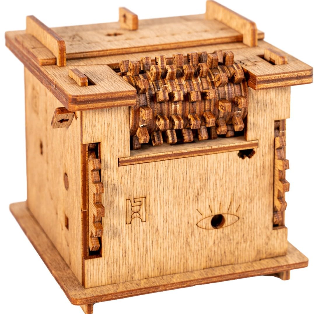 Cluebox - Schroedingers Cat - Escape Room game - Puzzle box - 3D wooden puzzle - treasure box - gift box - 3D puzzles for adults - brain teaser - birthday gift gadget for men - money box