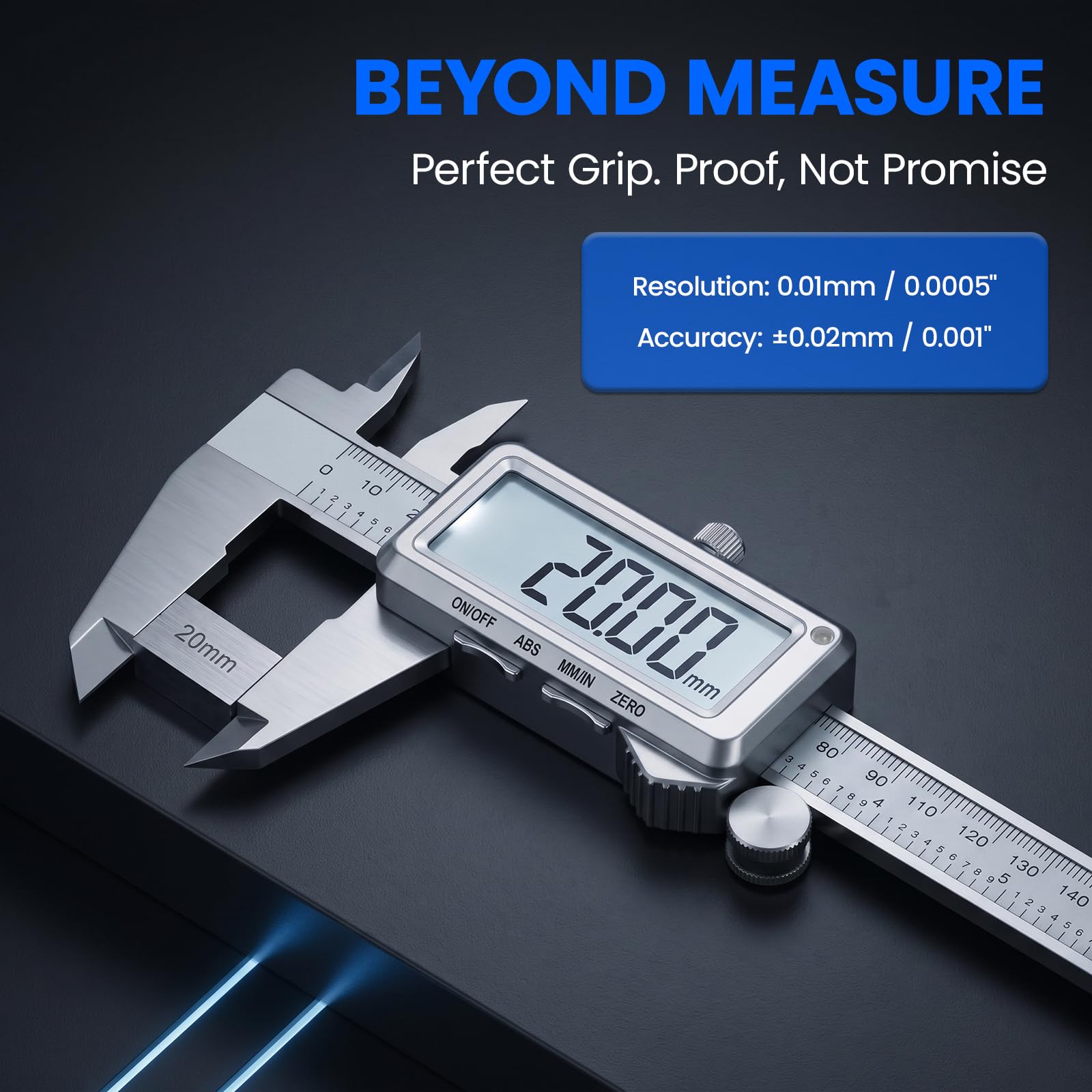 Digital Caliper 0-8 Inch - USB Rechargeable -8