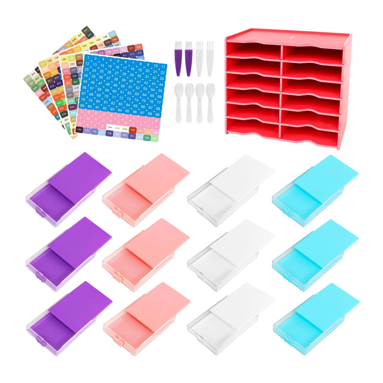 Professional Craft Tool Storage Drawer Includes Beads Sorting Tray 12-Compartment Organiser for Beginners PVC Drawers PVC Storage
