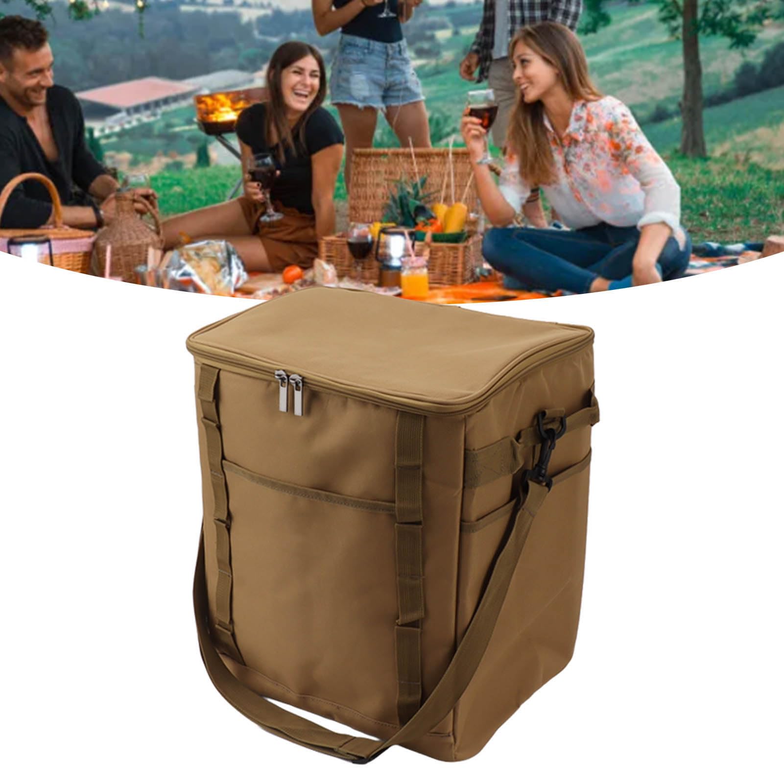 Borsa Termica Pieghevole Pieghevole Borsa Termica Isolata Borsa Termica per Alimenti Isolata da Campeggio Borsa Termica per Alimenti di Grande capacità Posizioni Multiple di
