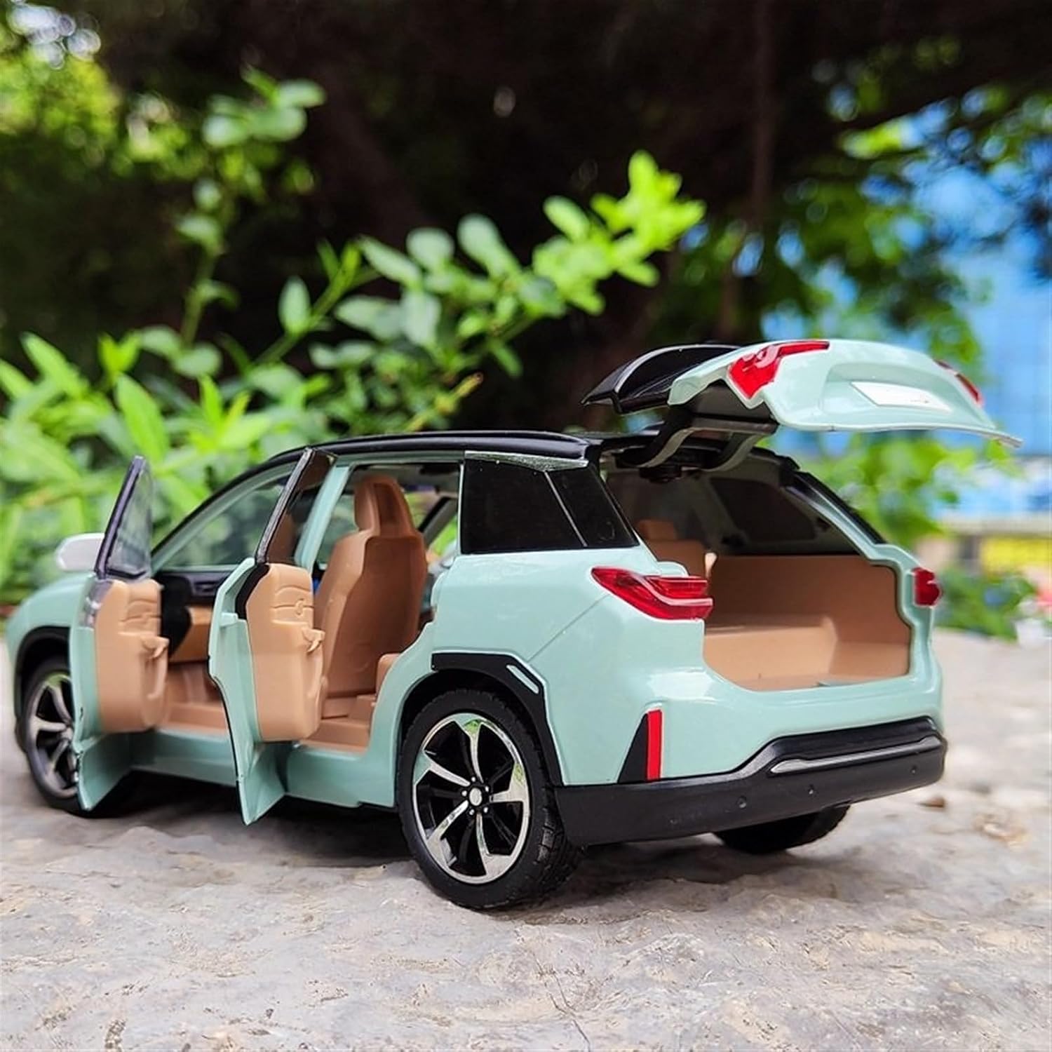 1/24 Alloy Car Model - Sky Blue Glitter Color Box Package(Green)