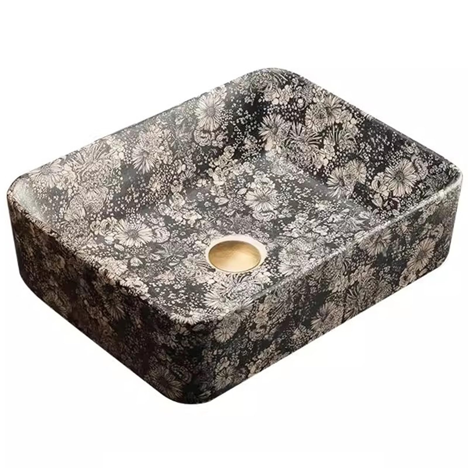 Vasque à poser de toilette en céramique luxe style rectangulaire