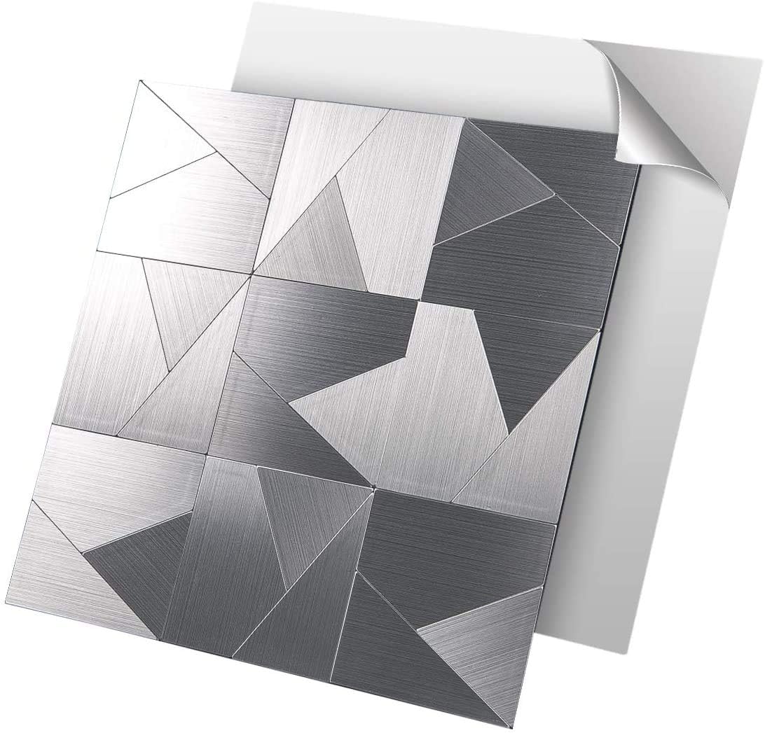 Art3d Peel and Stick Tile Backsplash, Stainless Steel Stick