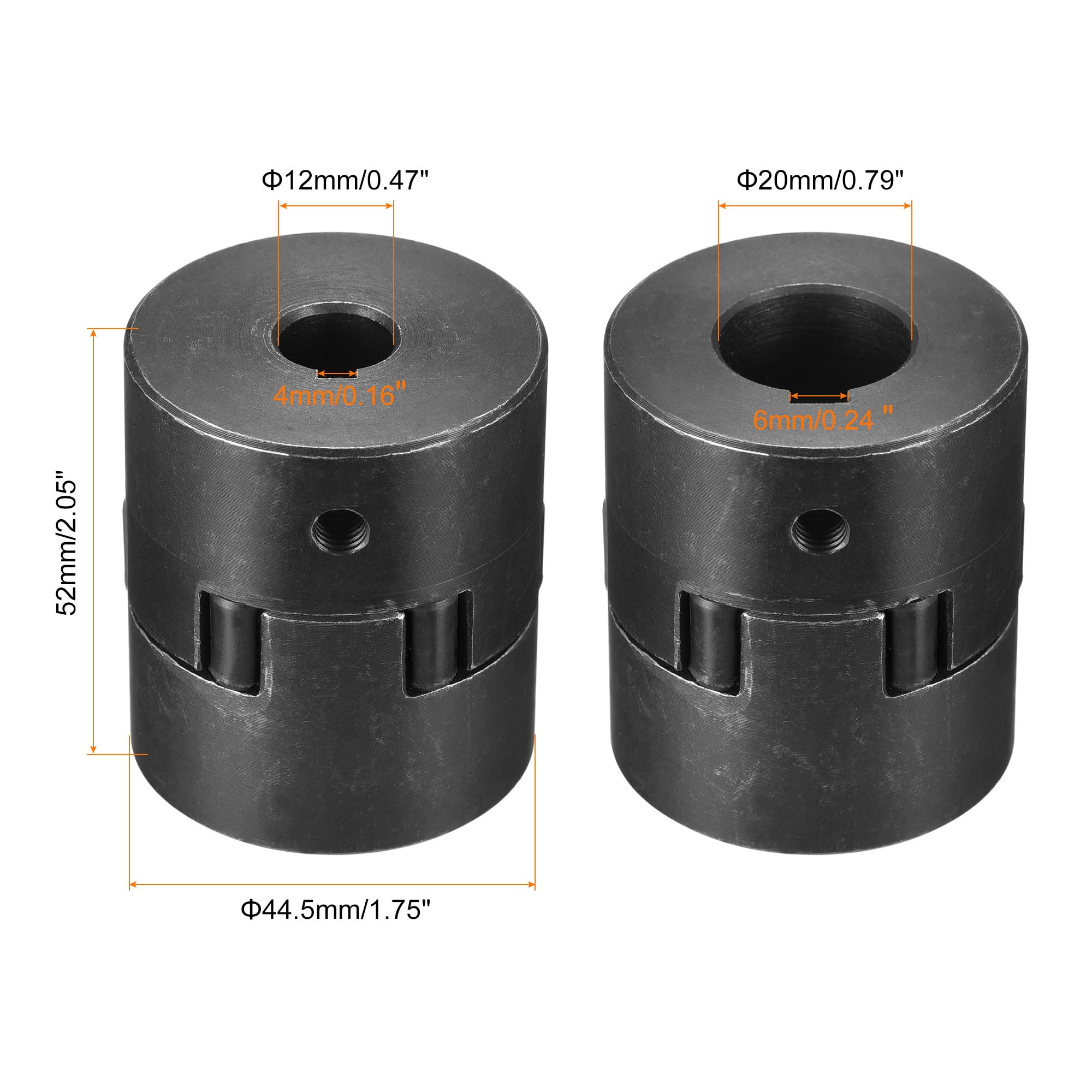 sourcing map Albero di accoppiamento flessibile da 12 mm a 20 mm 53 mm x 44,5 mm giunto accoppiatore motore