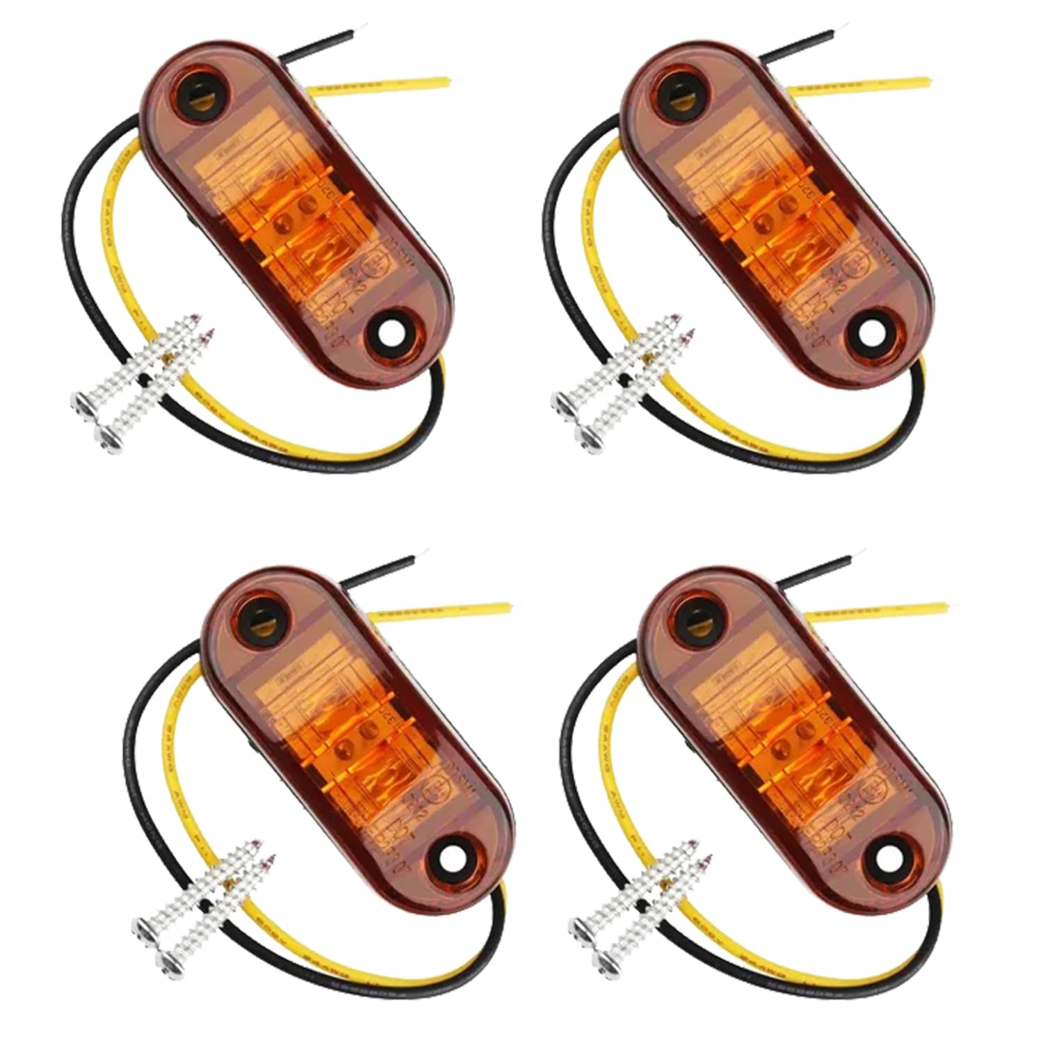 4 stuks LED zijmarkeringslichten 12 / 24V aanhanger zijlicht