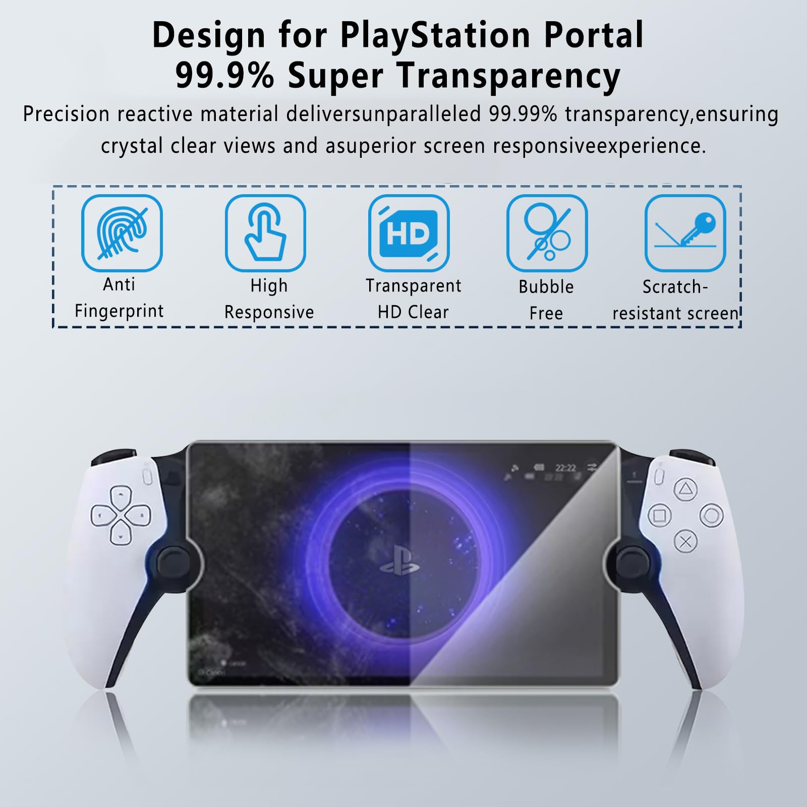 AriKroii 6 in 1 Set di Accessori per PlayStation Portal,Custodia per PS Portal Remote Player,per PS Portal Storage Bag,Cover per PS Portal,2 Confezioni di Pellicola per lo Schermo in Vetro Temperato