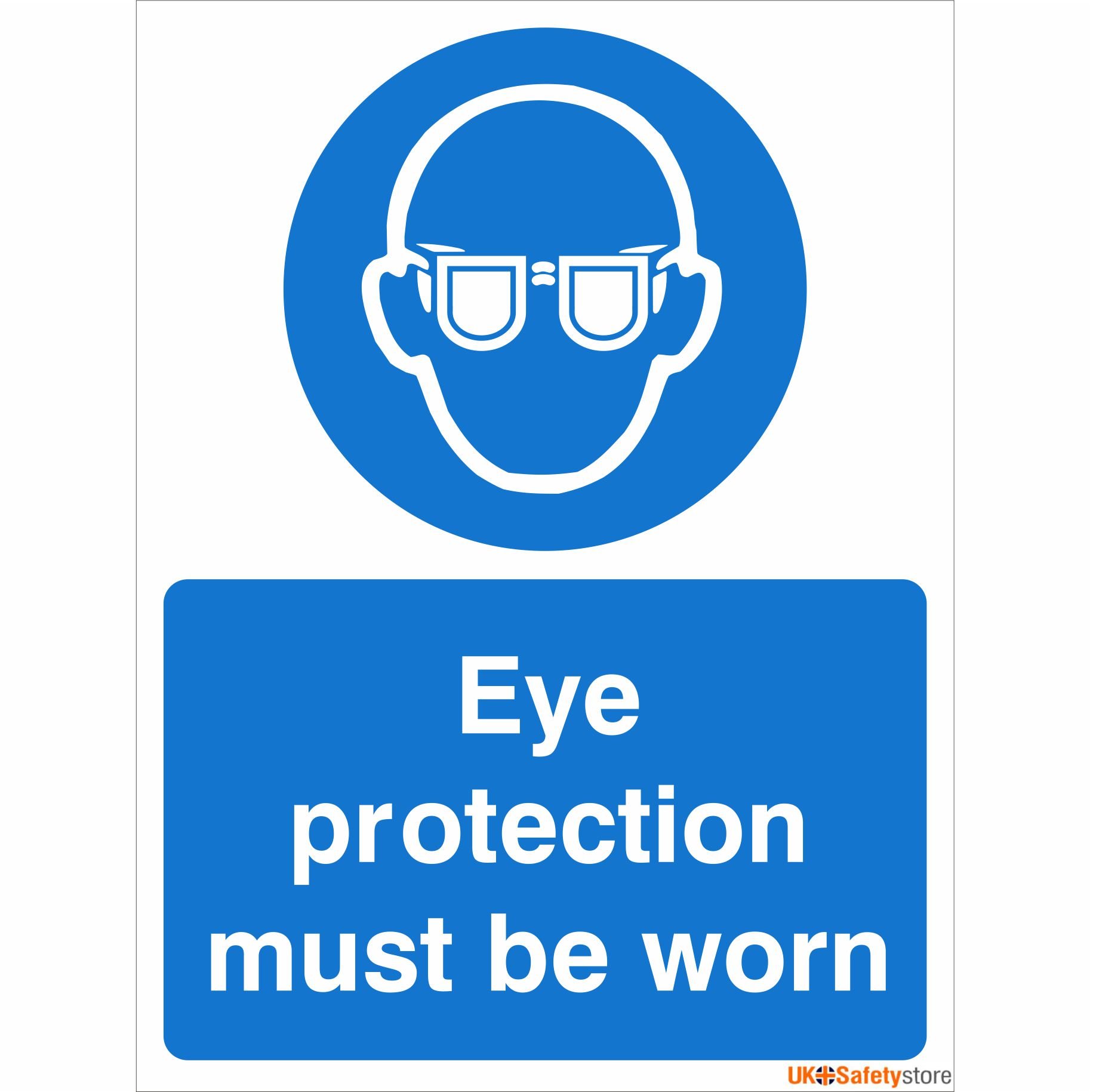 Pack of 5 x Eye Protection Must Be Worn Signs 150mm x 200mm - Rigid Plastic