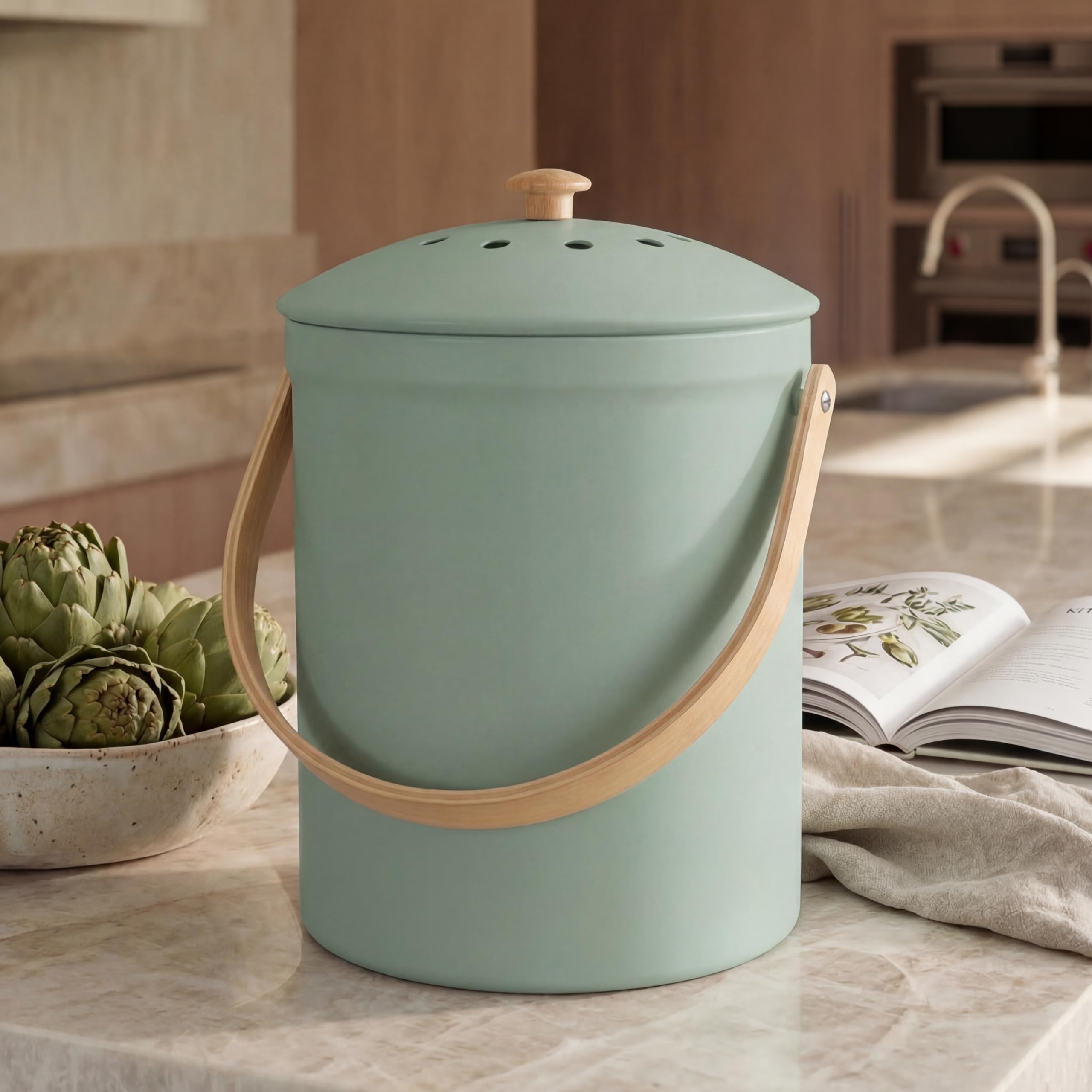KIBAGA Beautiful Compost Bin 1.1 Gal